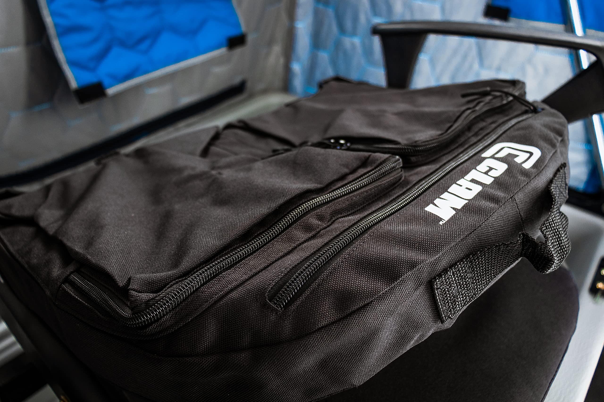 10401 Clam Outdoors Seat Back Storage Organizer – Ice Fishing Accessory – Durable Multi-Pocket Design for Tackle, Tools & Gear – Compatible with Most Clam Deluxe Seats