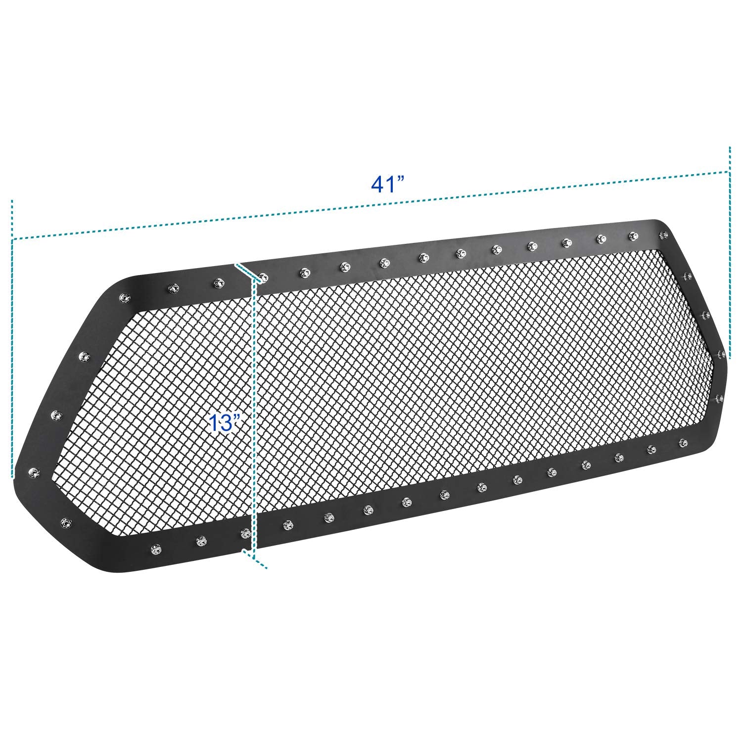 Black Studded S/S Hood Grille Insert Spec-D Tuning 1PC Compatible with 2016-2018 Toyota Tacoma