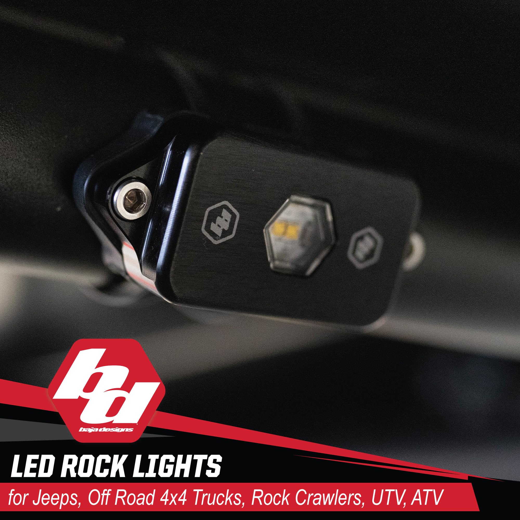 LED Rock Light Kit Baja Designs - 4 PCS. LED with Wiring Harness (White)