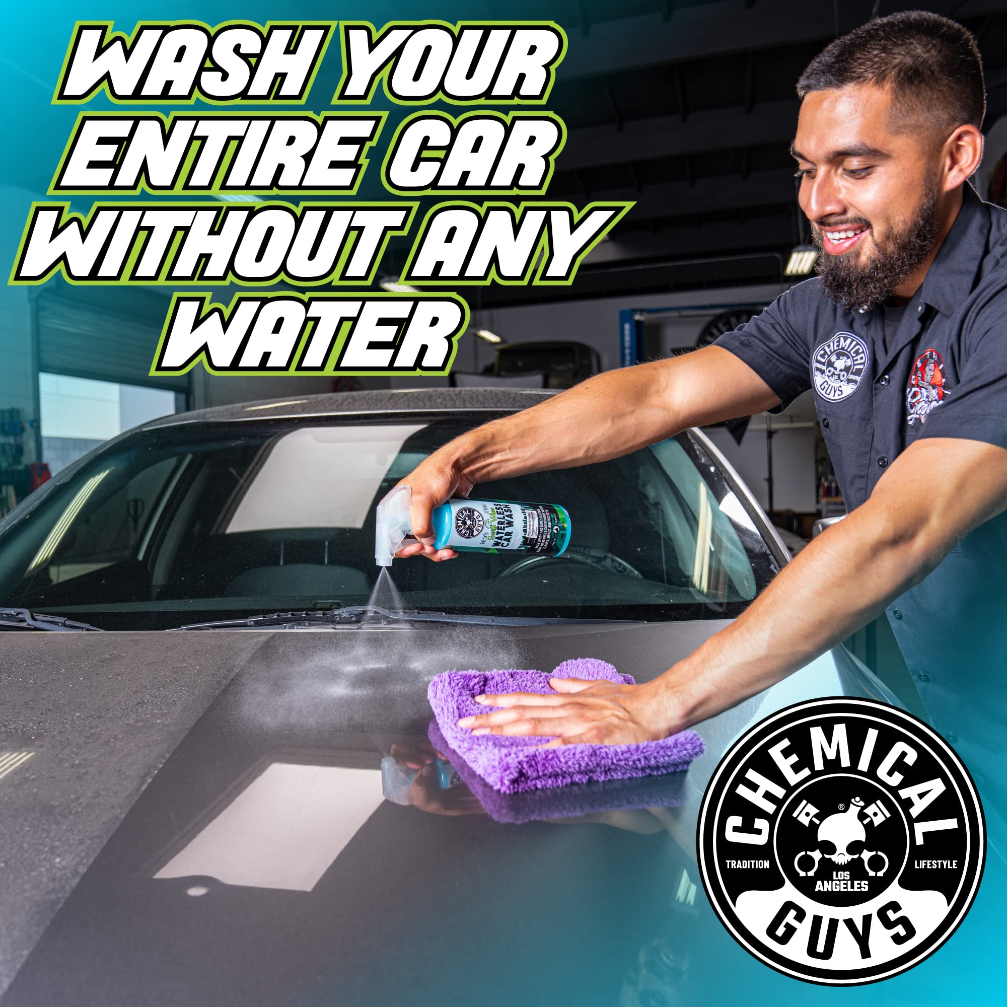 Chemical Guys Waterless Car Wash Spray Swift Wipe - Spray and Wipe to Safely Clean and Shine Cars, Trucks, Motorcycles, RV & More, High Lubrication Formula, 16 oz