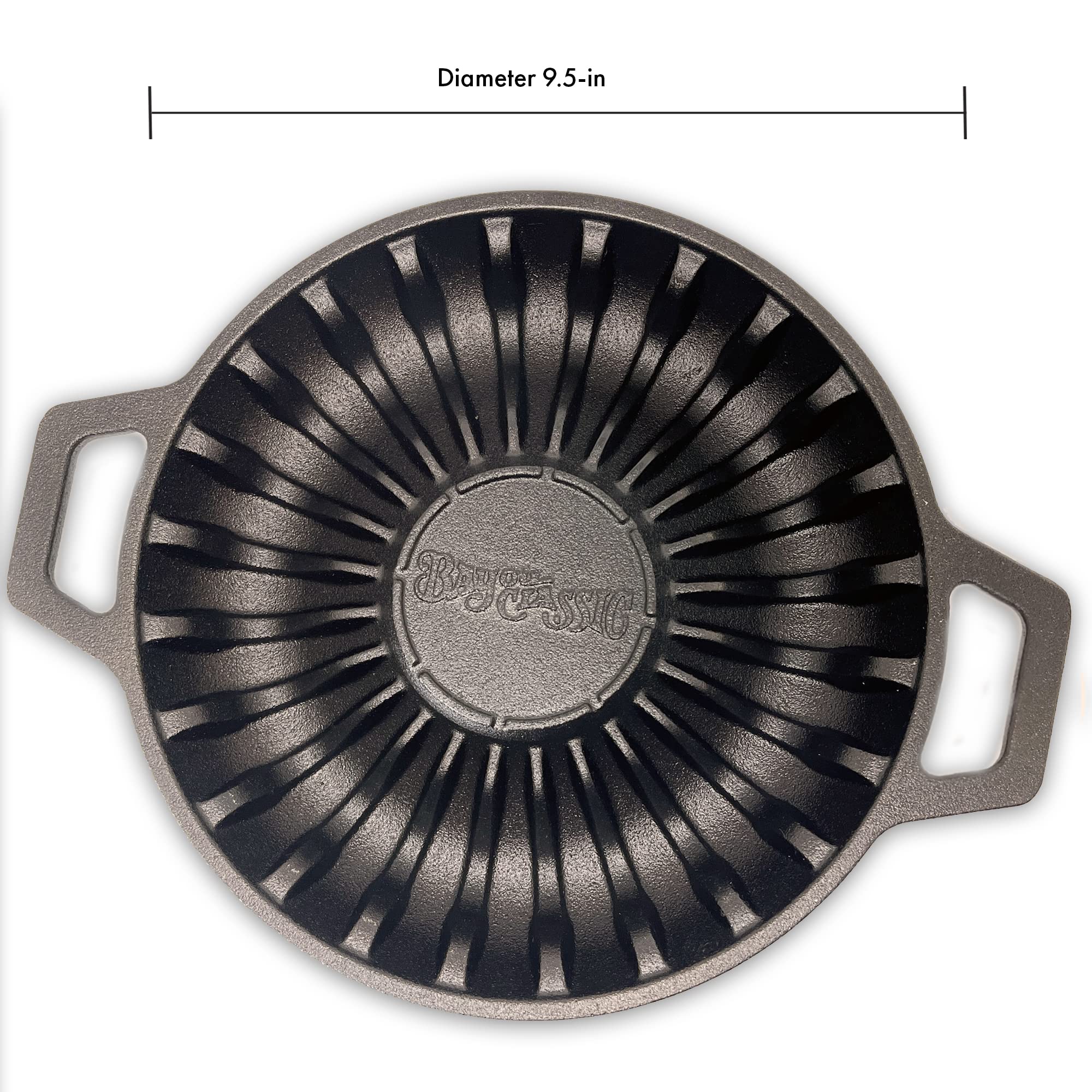 Bayou Classic 7423 Cast Iron Pre-Seasoned Shrimp Pan for Cooking and Serving Holds 24 Jumbo Shrimp