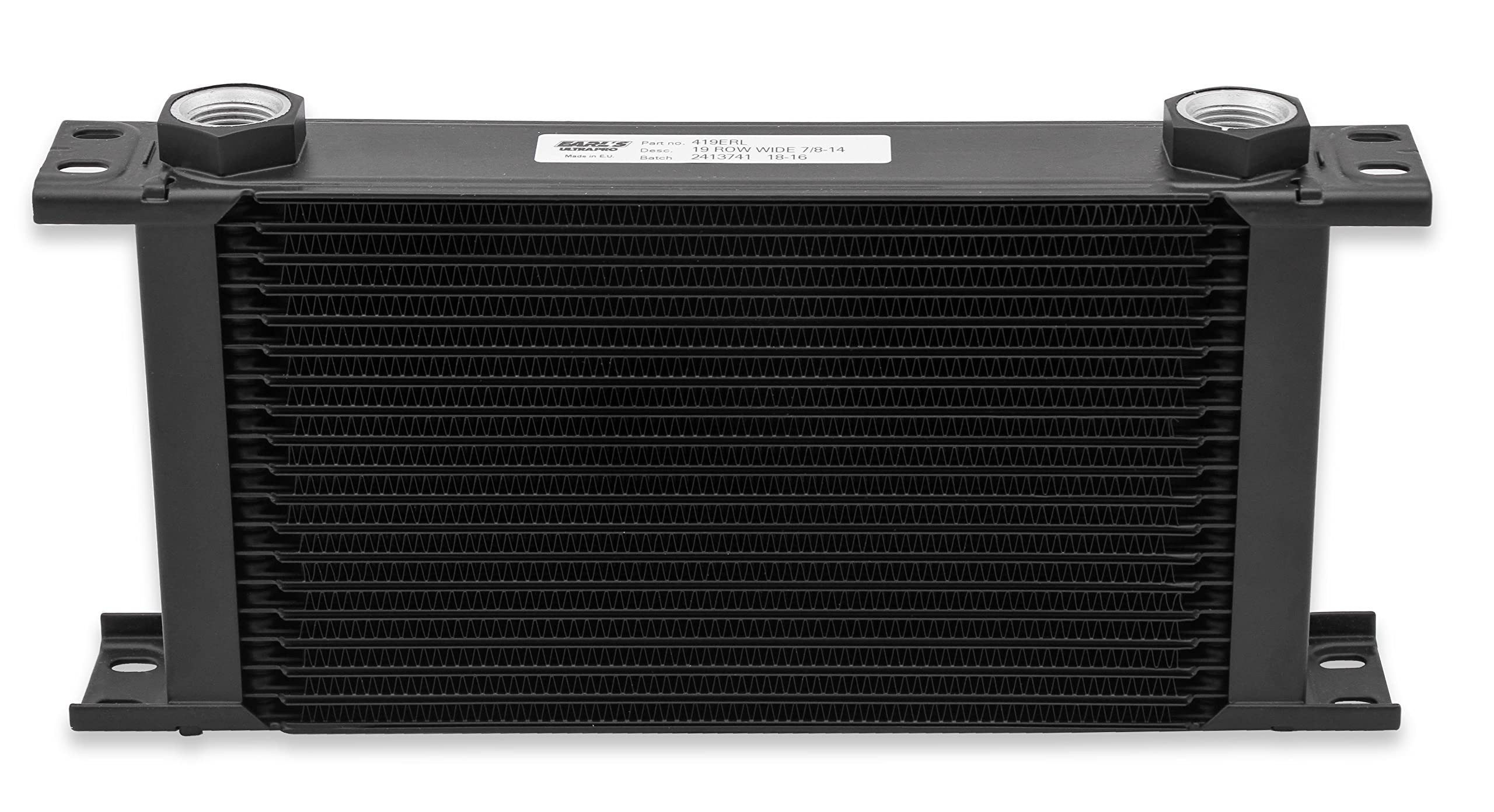 UltraPro Earl's 419ERL Oil Cooler - Black - 19 Rows - Wide Cooler - 10 O-Ring Boss Female Ports