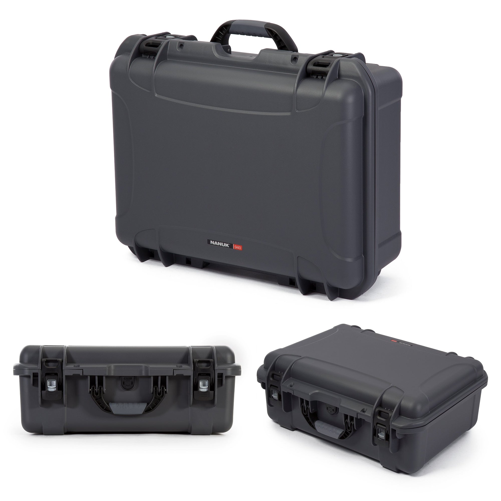 Graphite Nanuk 940 Waterproof Hard Case with Lid Organizer and Padded Divider