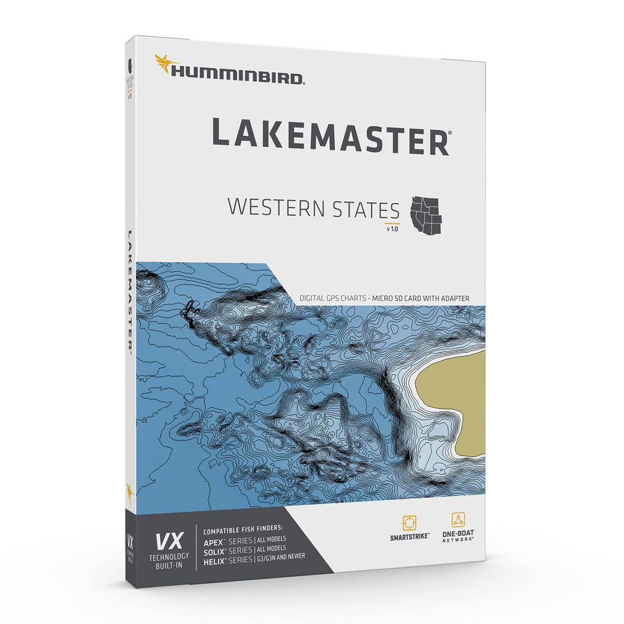 LakeMaster Humminbird Western States V1 Map SD Card for Fish Finders