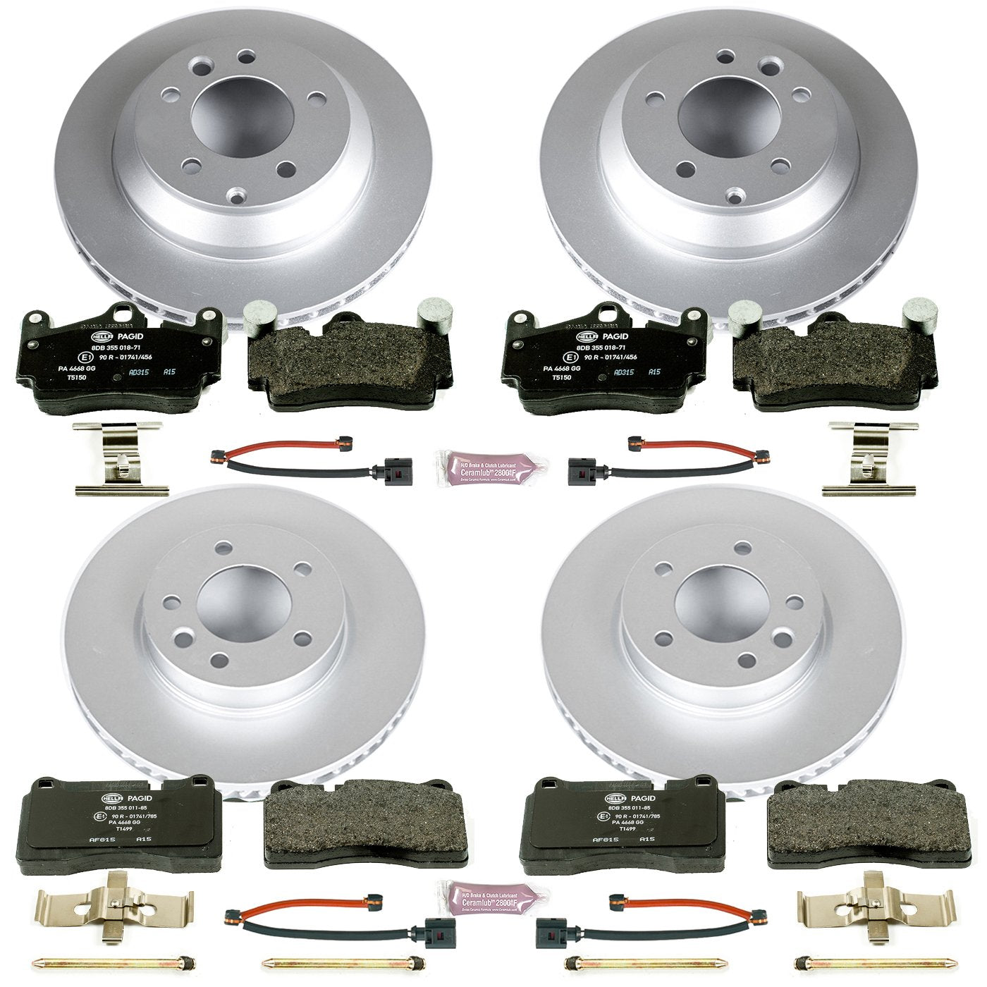 Power Stop ESK5745 Euro-Stop Front & Rear Brake Kit Volkswagen For Volkswagen Touareg 2007-2010 [Model Specific]