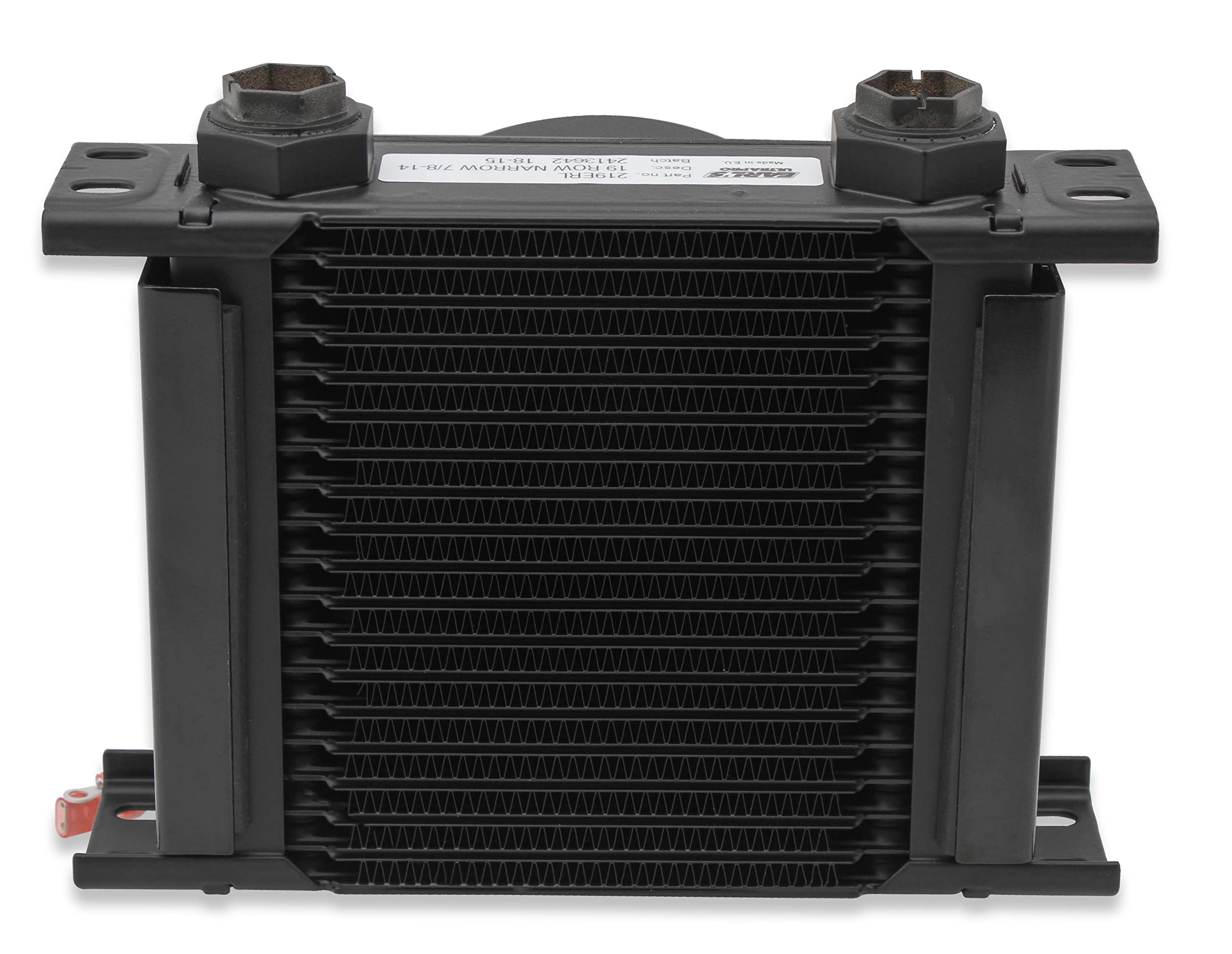 Earl's UltraPro Oil Cooler w/Fan Pack - Black - 19 Rows - 10 O-Ring Boss Female Ports - Narrow Cooler