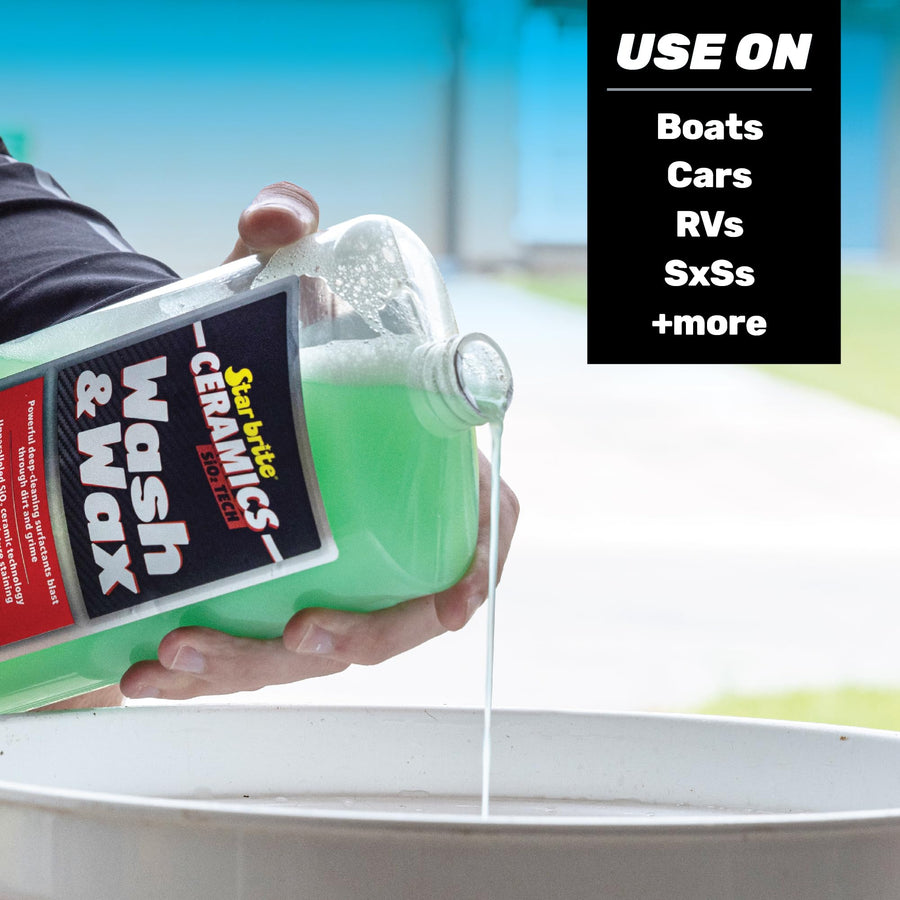 Ceramic Wash & Wax STAR BRITE - Watermelon Scent - Ultimate Protection and Shine, SiO2-Infused, Repels Dirt, Grime, UV Damage - 32 oz (203532)