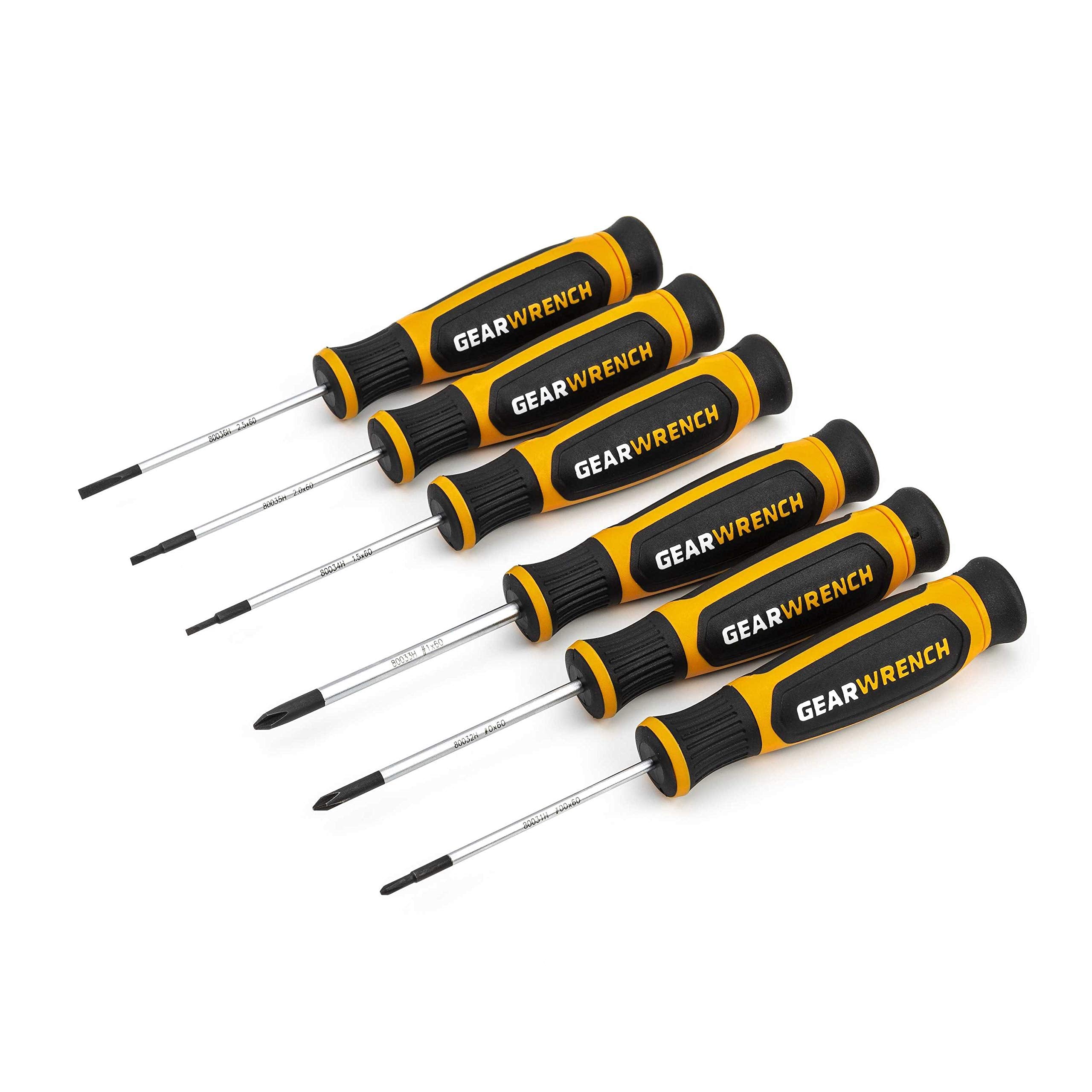 6 Pc GEARWRENCH Mini Dual Material Screwdriver Set - 80055H