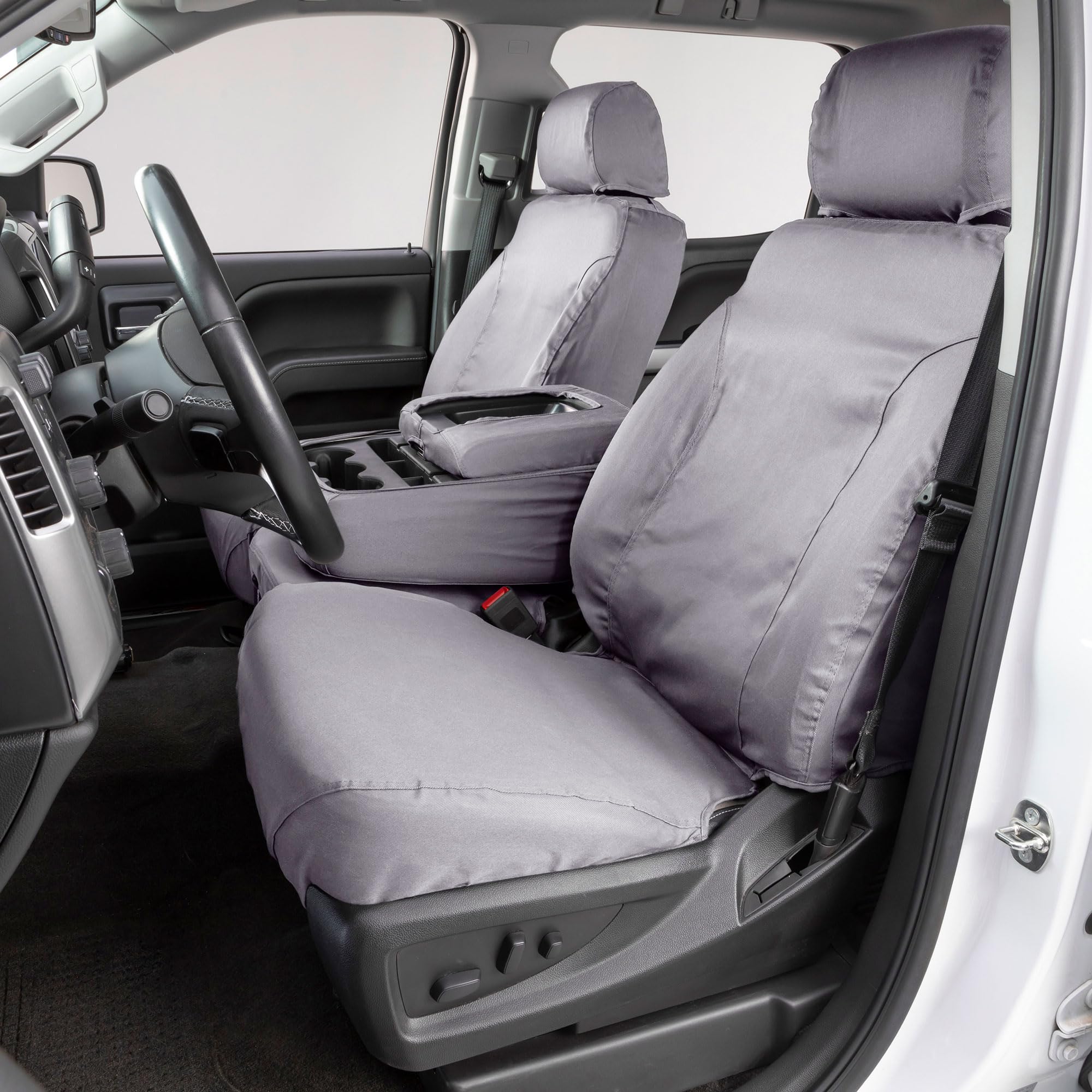 Covercraft Custom Seat Covers Polycotton | Fits 2023-2025 Honda Pilot | 2nd Row 40/20/40 Bench Seat, Grey