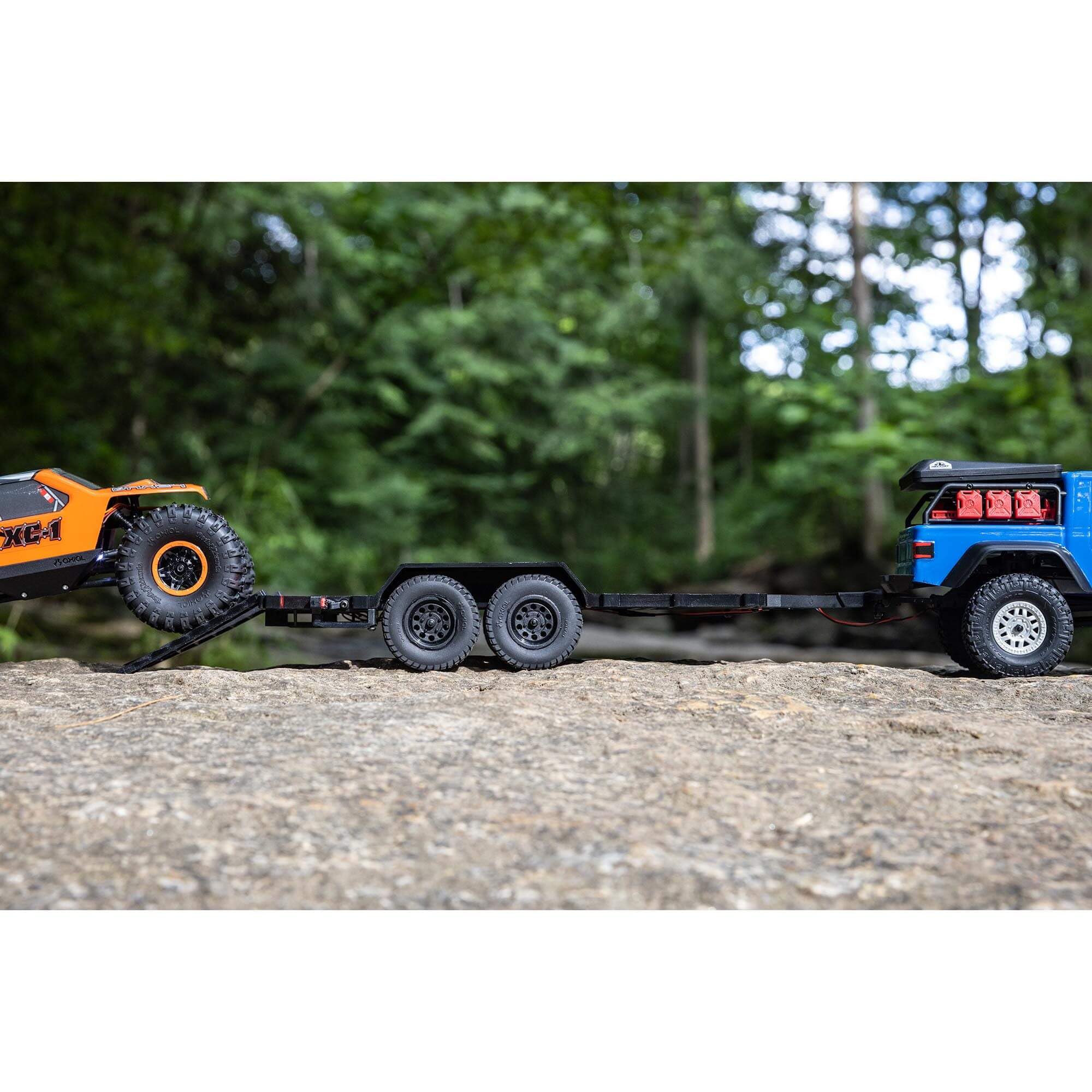 Axial Flat Bed Vehicle Trailer SCX24 with LED Taillights:1/24th, AXI00009