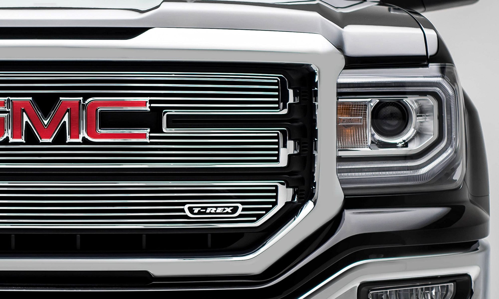 2016-2018 Sierra 1500 SLT T-Rex Grilles Billet Grille, Polished, 3 Pc, Overlay - PN #21215