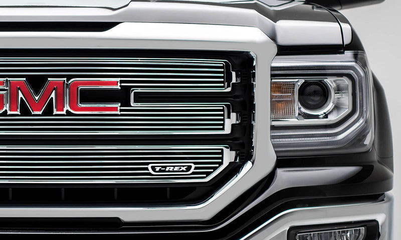 2016-2018 Sierra 1500 SLT T-Rex Grilles Billet Grille, Polished, 3 Pc, Overlay - PN #21215