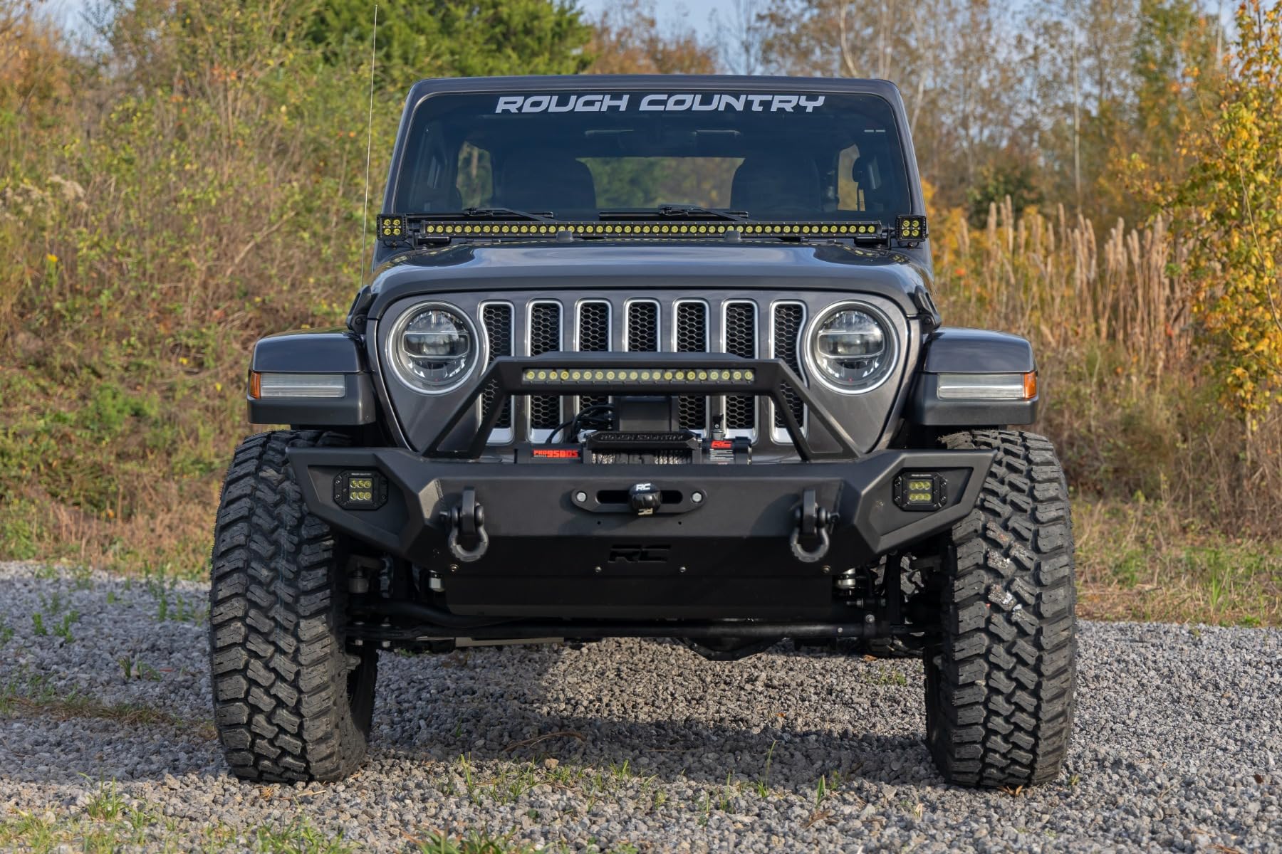 Front Hood Protector Rough Country for Jeep Wrangler JL/Unlimited (2018-2025) - High-Density Thermoplastic, UV-Resistant, Easy Install Trail Cladding