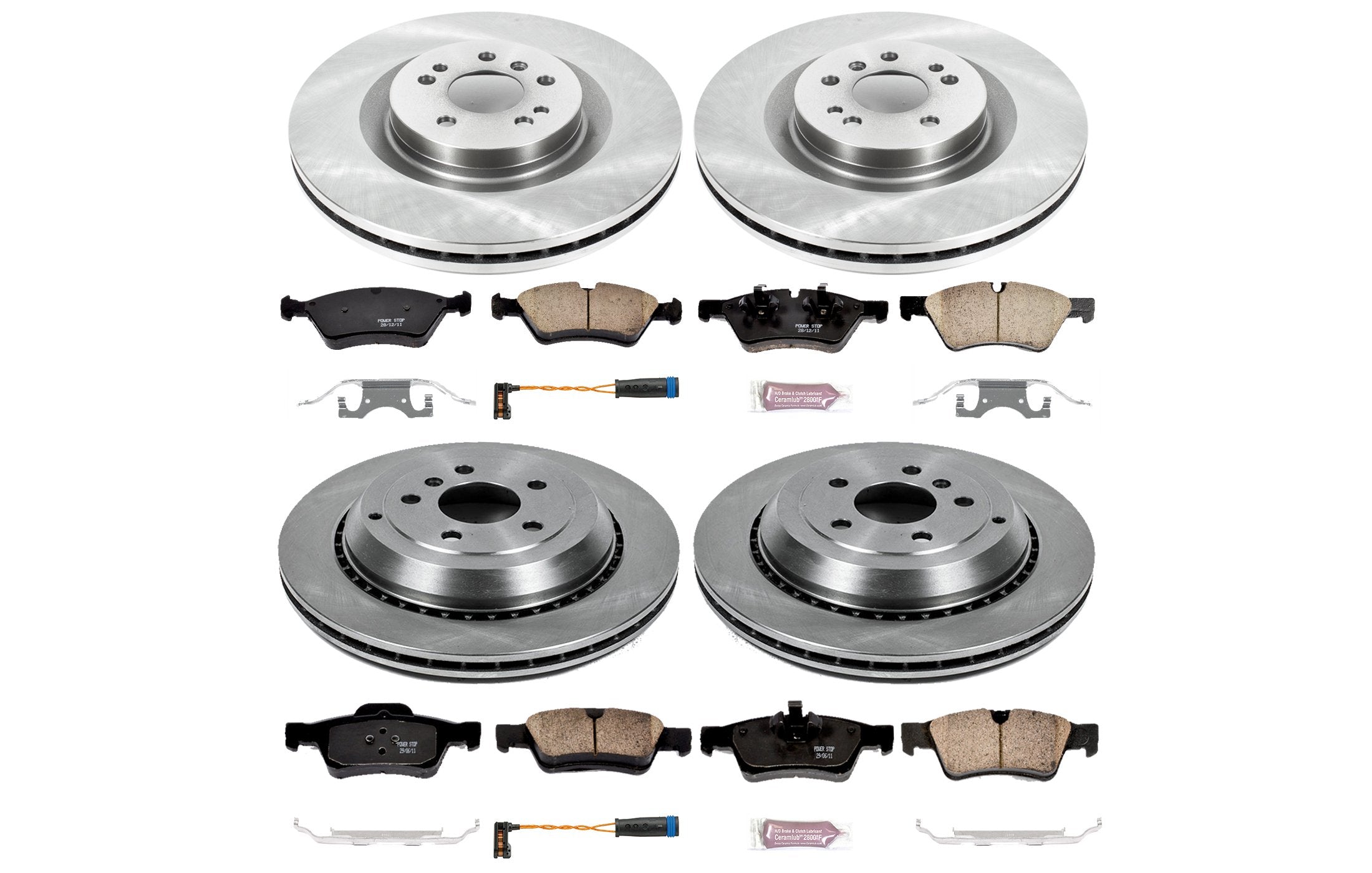 Power Stop Autospecialty KOE4083 Front and Rear Replacement Brake Kit-OE Brake Rotors & Ceramic Brake Pads