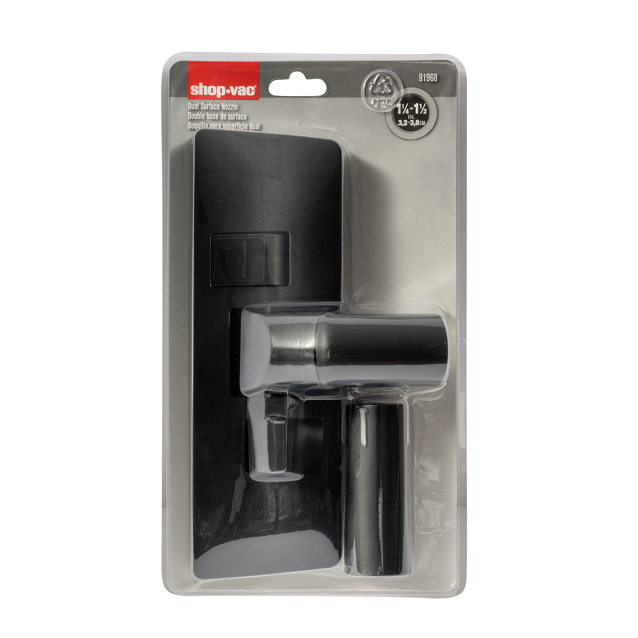Dual Surface Floor Nozzle Shop-Vac 9196833 With Foot Lever, Includes 1.25 Inch Adaptor, Durable Polypropylene, (1-Pack)