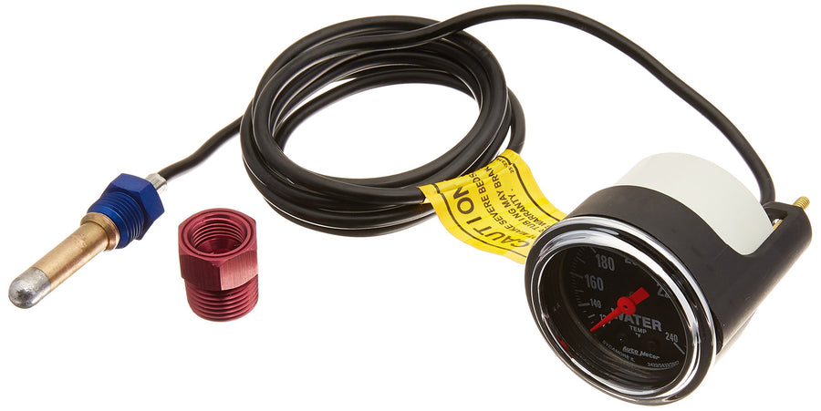 Mechanical Water Temperature Gauge Auto Meter 2432 Traditional Chrome
