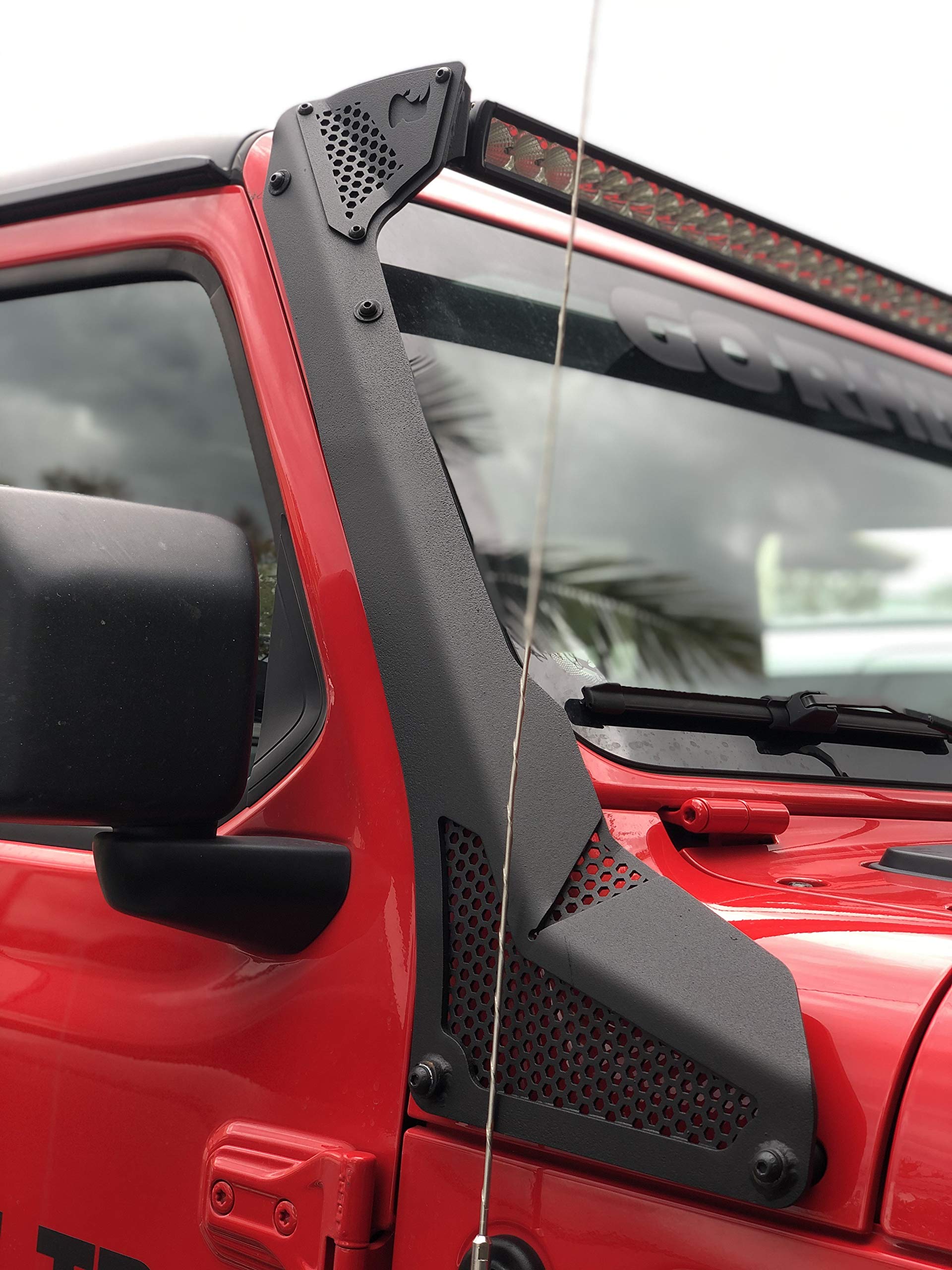 Go Rhino Windshield XE Light Frame for 50" LED Light Bar | Mild Steel, Textured Black | 730500T | Fits 2018-2024 Jeep Wrangler JL/JLU; 2020-2024 Jeep Gladiator JT Excludes Mojave Models