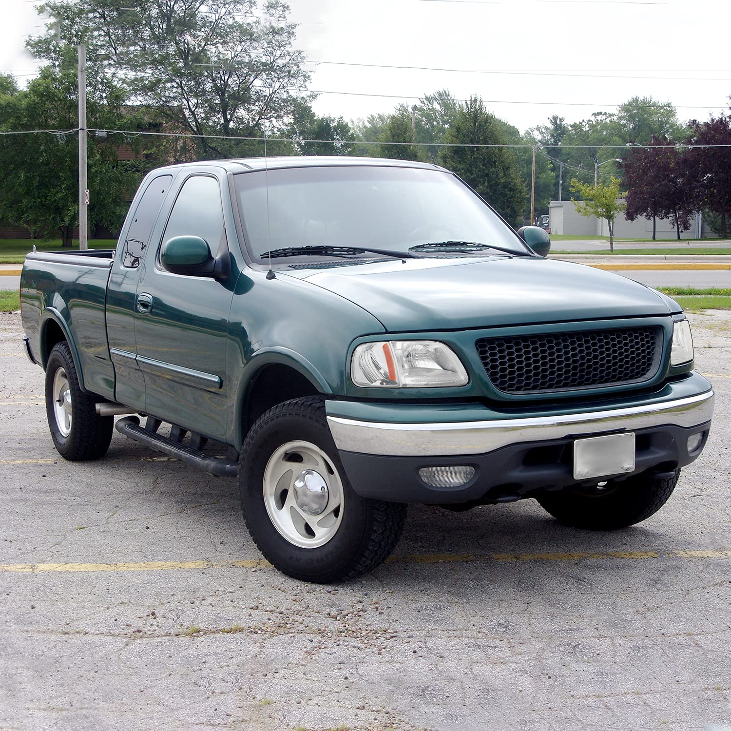 Crystal Chrome Spec-D Tuning Led Headlights + Clear Corner Lamps for 1997-2003 Ford F150/250 Expedition Left + Right Pair