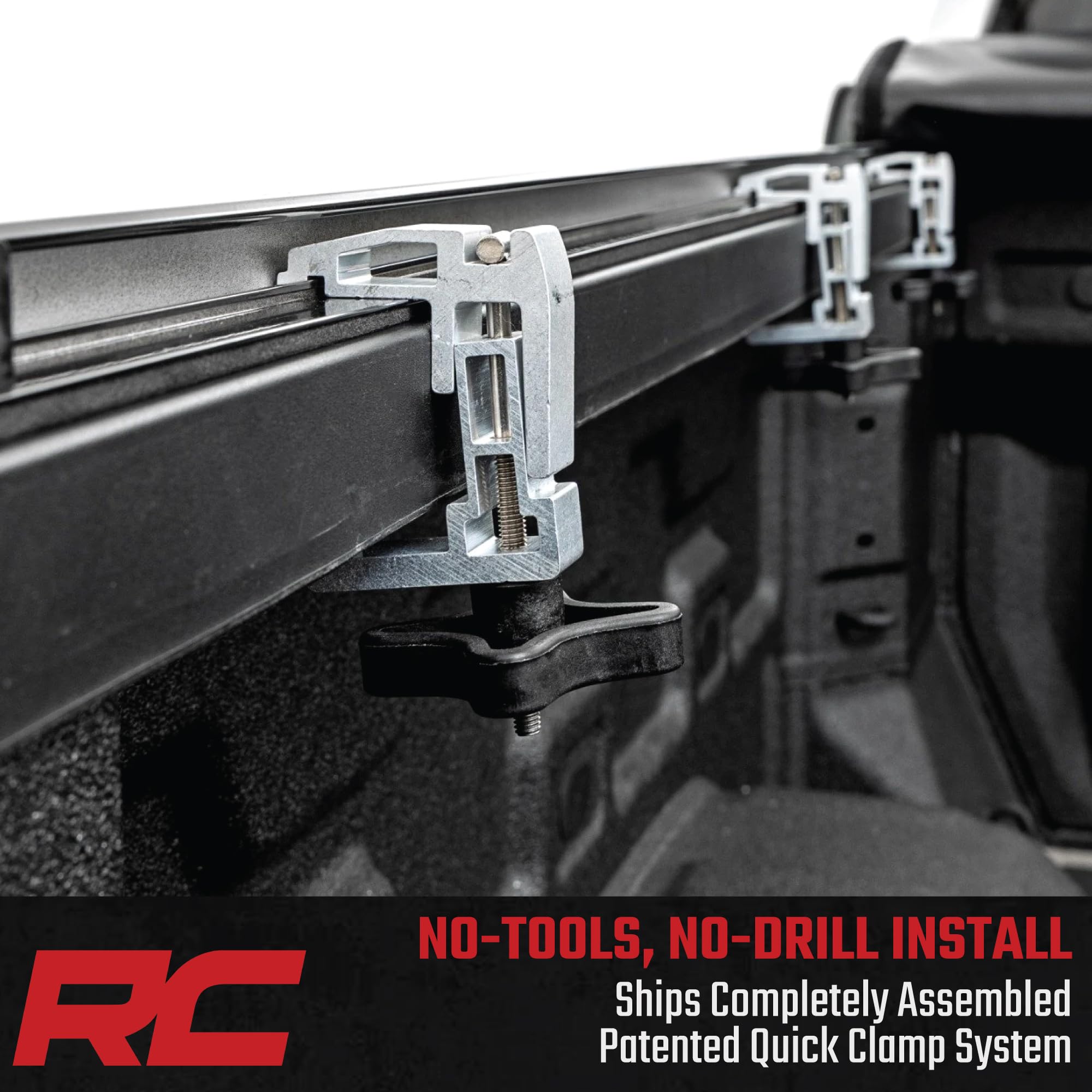 Rough Country Soft Roll-Up Truck Bed Cover for GMC Sierra 1500 & Chevy Silverado 1500 (2019–2026) – 5'10" Short Bed Tonneau Cover