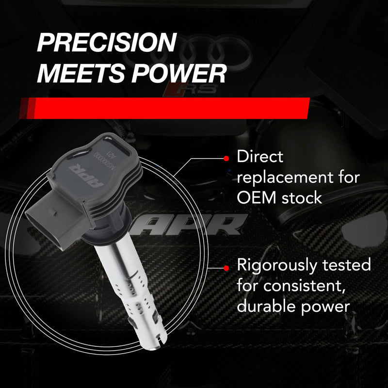 MS100209 APR Ignition Coil (Grey) - for Select VW Group PQ35, PQ45 Models (Volkswagen, Audi, Lamborghini and Porsche) 2004 and Newer - Direct Replacement for OEM Stock Parts - 1 Pack