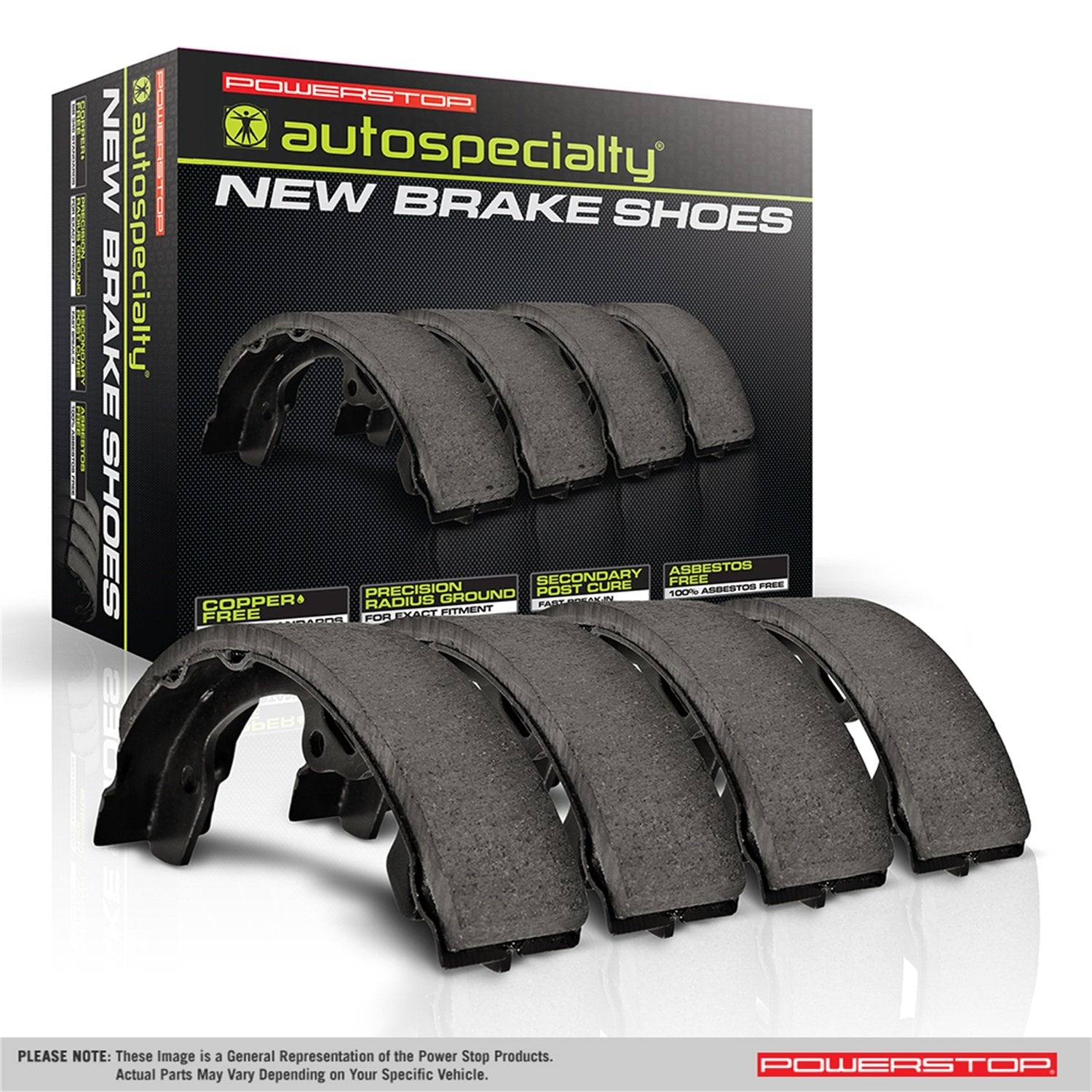 Power Stop B855 Autospecialty Rear Brake Shoes For 2005 2006 2007 2008 Chevy Silverado 1500 Sierra 1500-6 Lug [Application Specific]