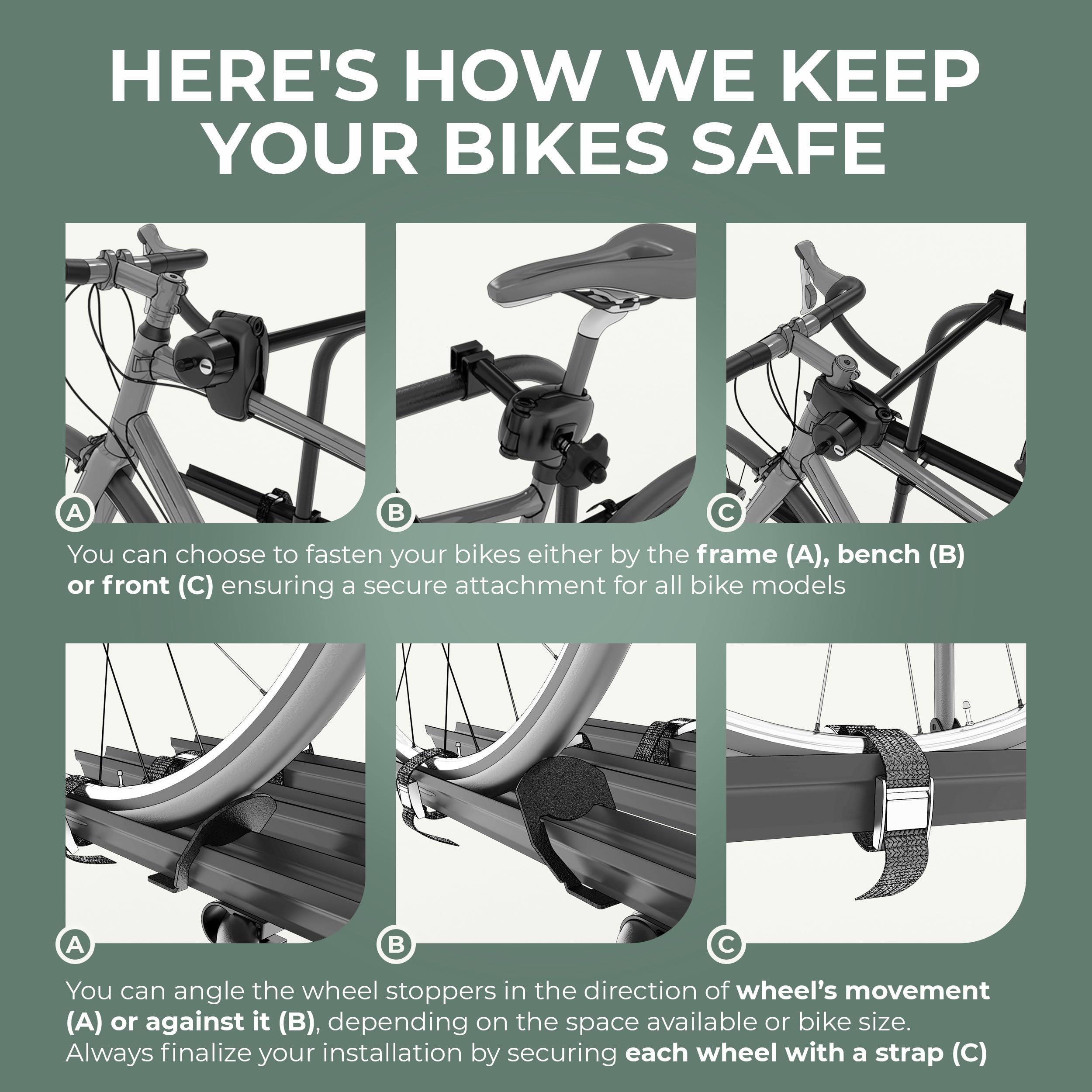 Airstream 3 Bikes or 2 eBikes Bike Rack, Front-Mounted Airstream RV Bike Rack