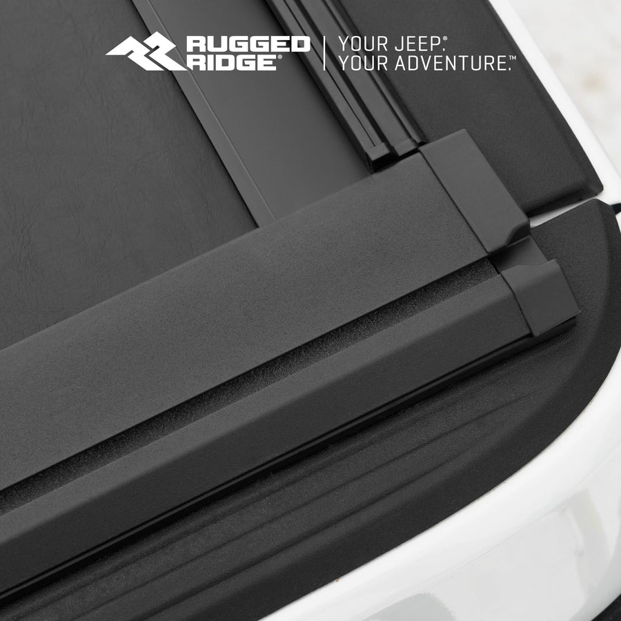 Rugged Ridge Retractable Armis Locking Tonneau Cover for Jeep Gladiator JT | Weather Resistant, Full Bed Access | 13550.31 | Fits 2020-2025 Jeep Gladiator JT w/ Trail Rails