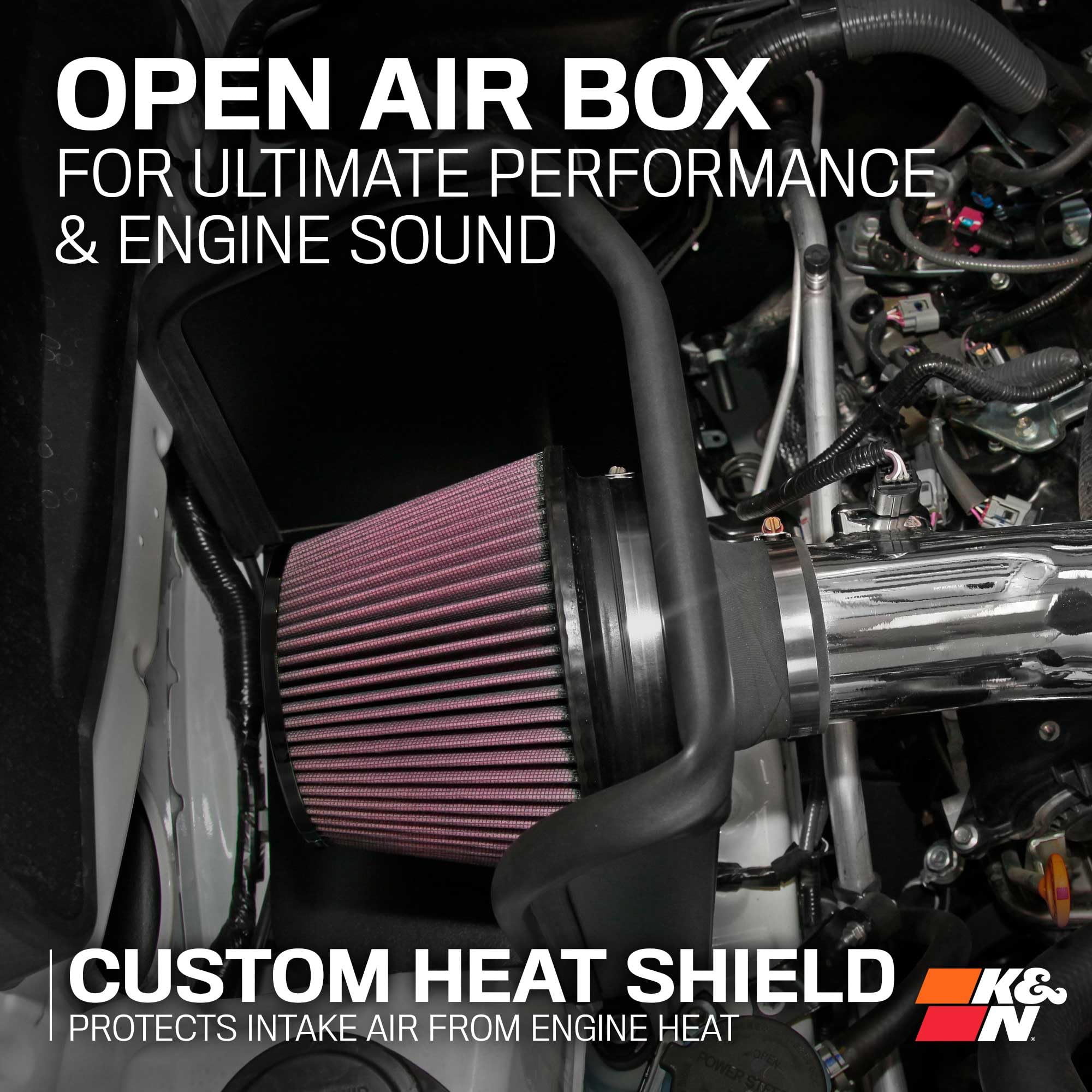 Cold Air Intake System K&N: High-Flow Air Filter, Increase Performance & Towing: Compatible with 2016-2023 TOYOTA Tacoma, 77-9039KP