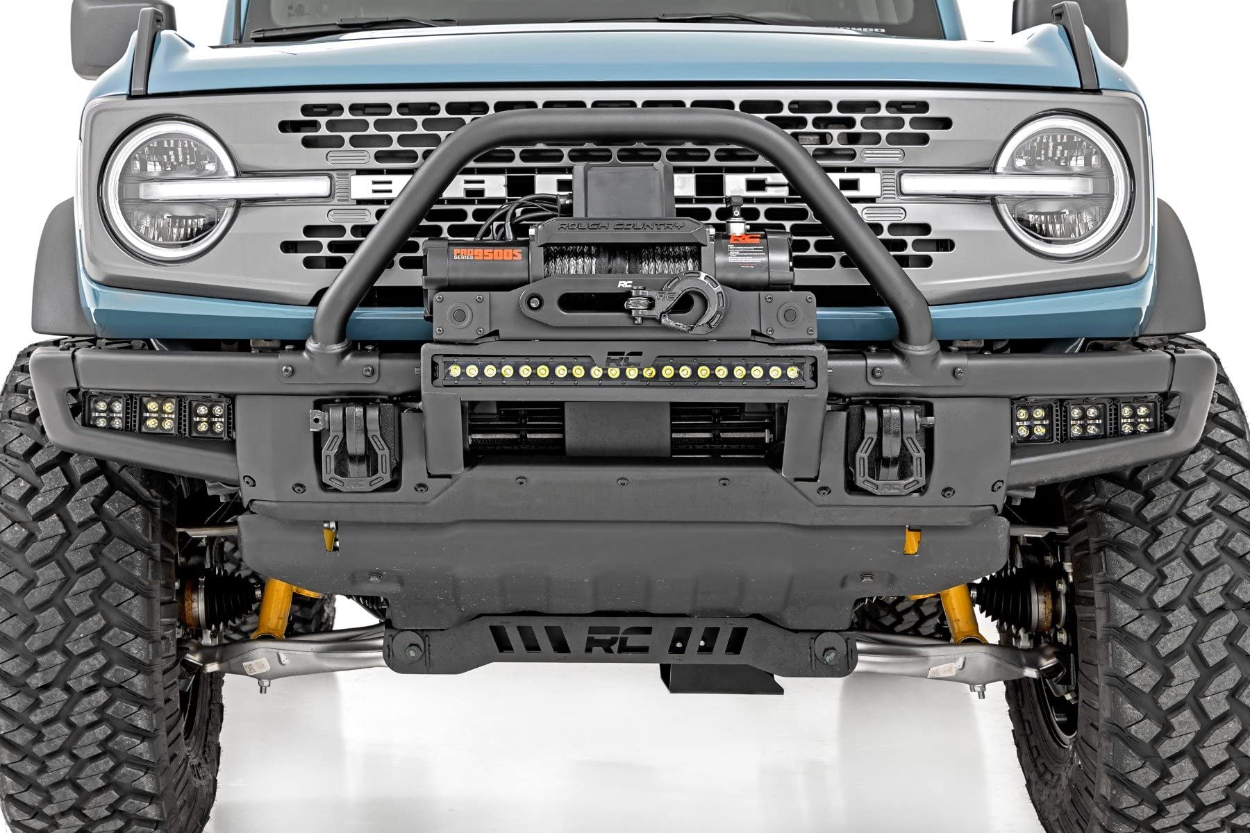 Rough Country Winch Mount LED for 2021-2024 Ford Bronco | PRO12000S - 51098