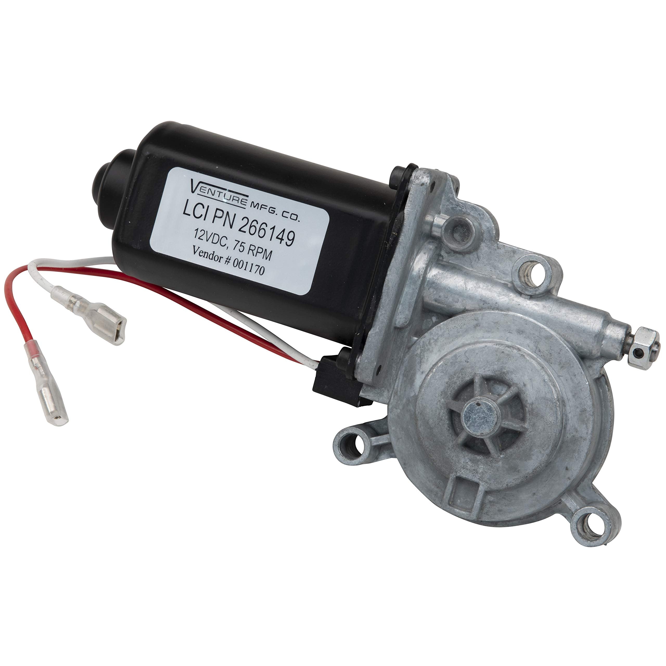 Lippert Solera Replacement Power Awning Motor with Dual Connectors, 12-Volt DC, 75-RPM, Fits Short, Flat or Pitched Awnings on 5th Wheel RVs, Travel Trailers, Motorhomes - 266149