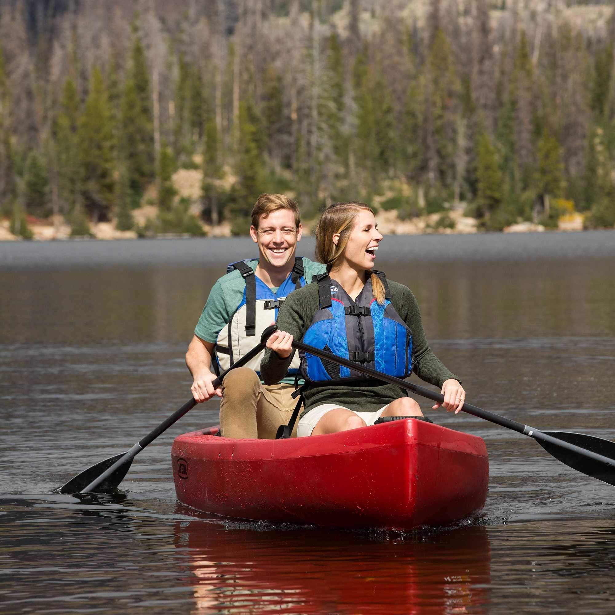 Kodiak Lifetime Canoe with 2 Paddles, Red, 13'
