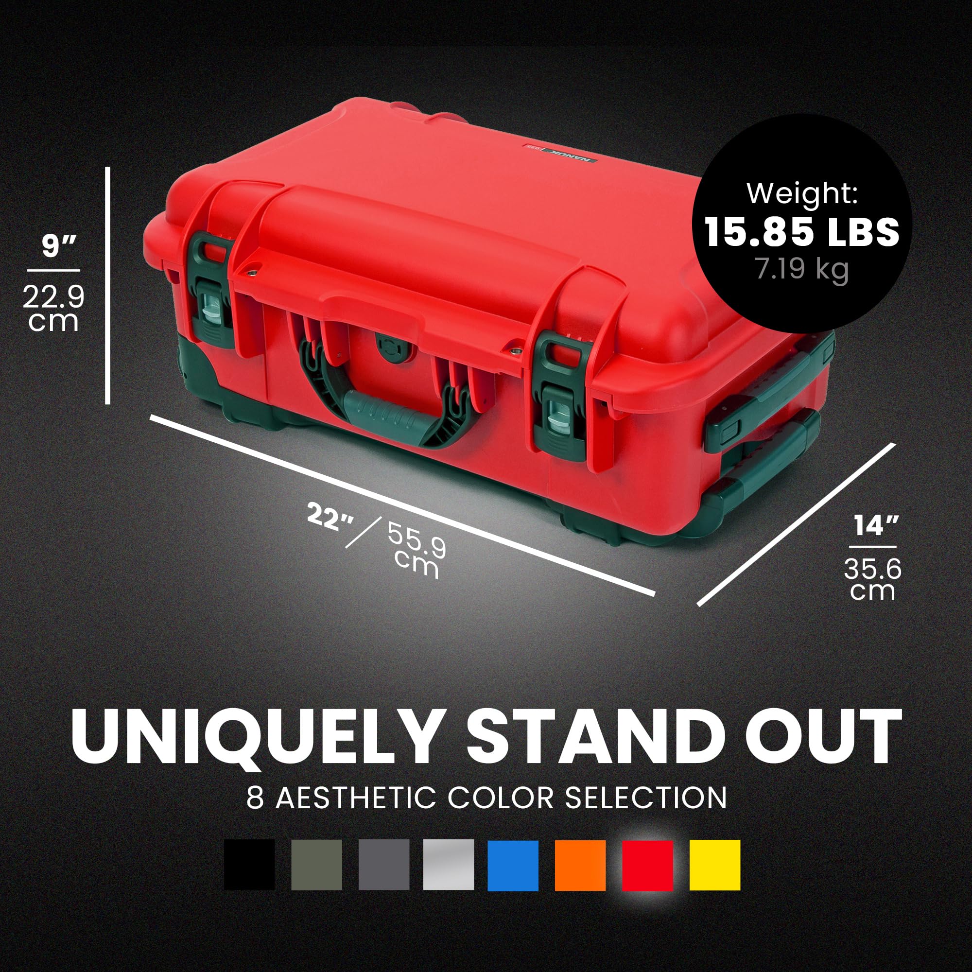 Pro Photo Kit NANUK 935 – Waterproof Travel Camera Hard Case with Padded Dividers and Wheels, 22” x 14” x 9” - Dustproof and Impact Resistant, Airline Carry-On Approved – Red