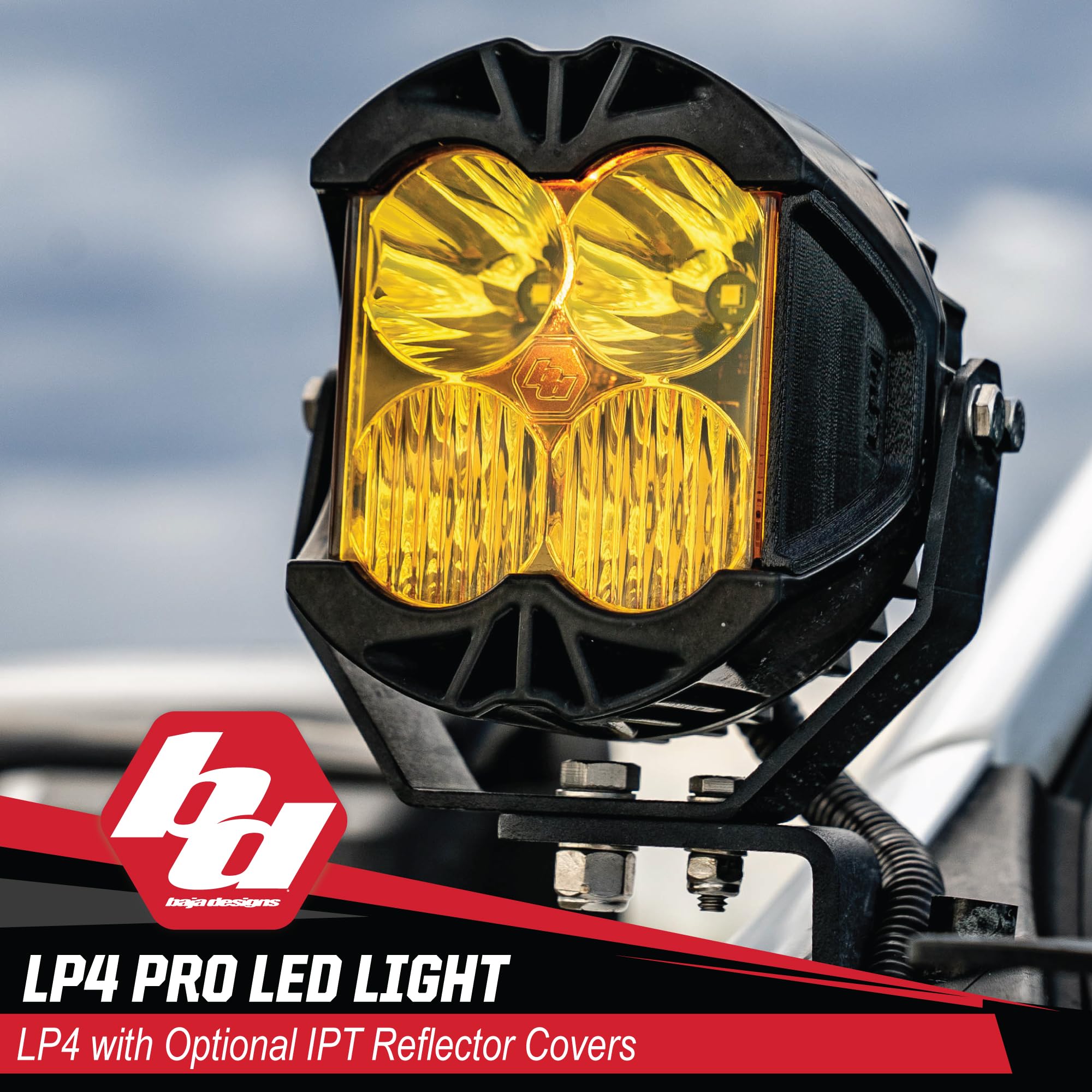 Baja Designs LP4 Pro LED Light Pod for Off Road Jeeps, Truck, UTV, ATV (Driving/Combo Lens; Amber)