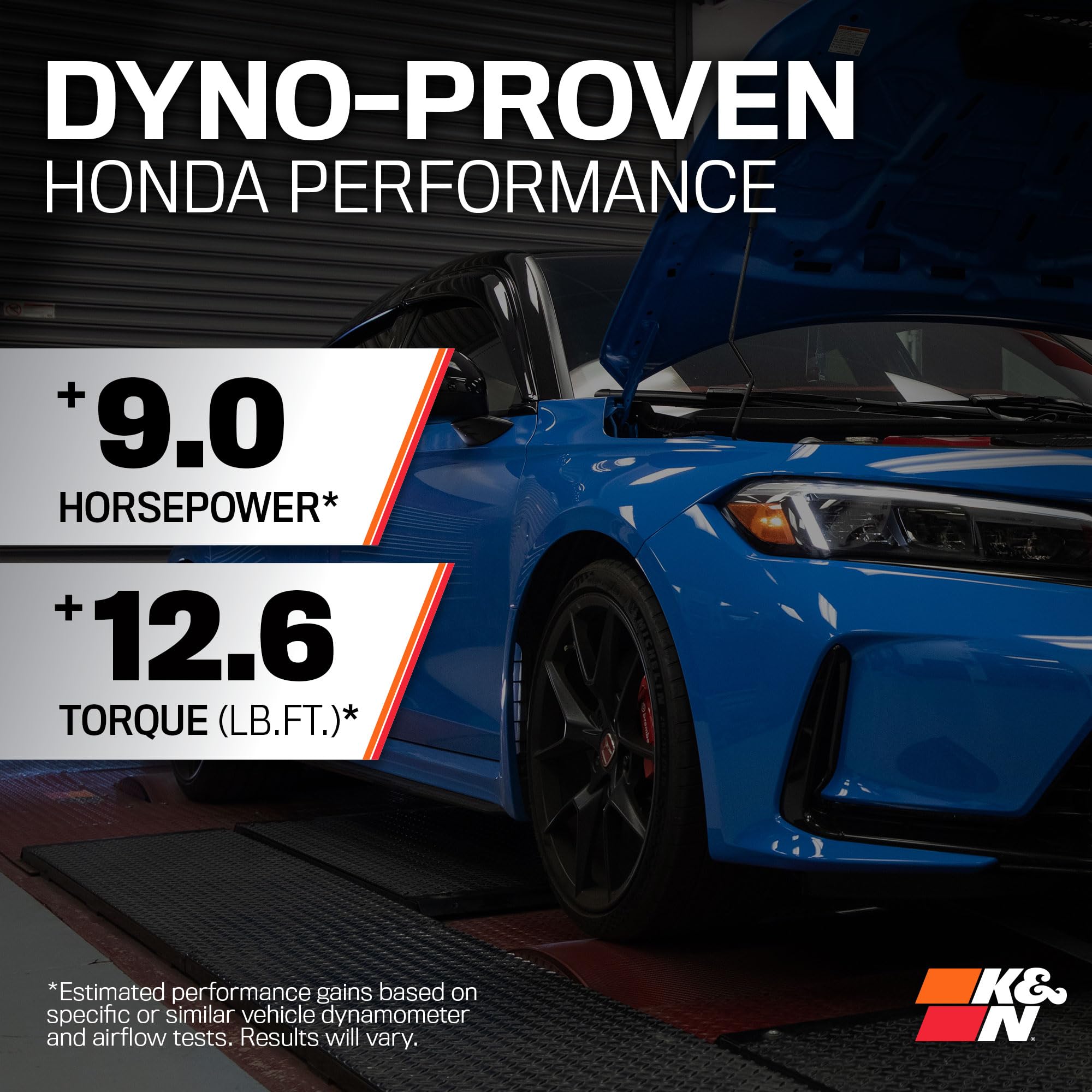 Cold Air Intake System K&N: High-Flow Air Filter, Increase Performance & Acceleration: Compatible with 2016-2021 HONDA: Civic, 63-3516