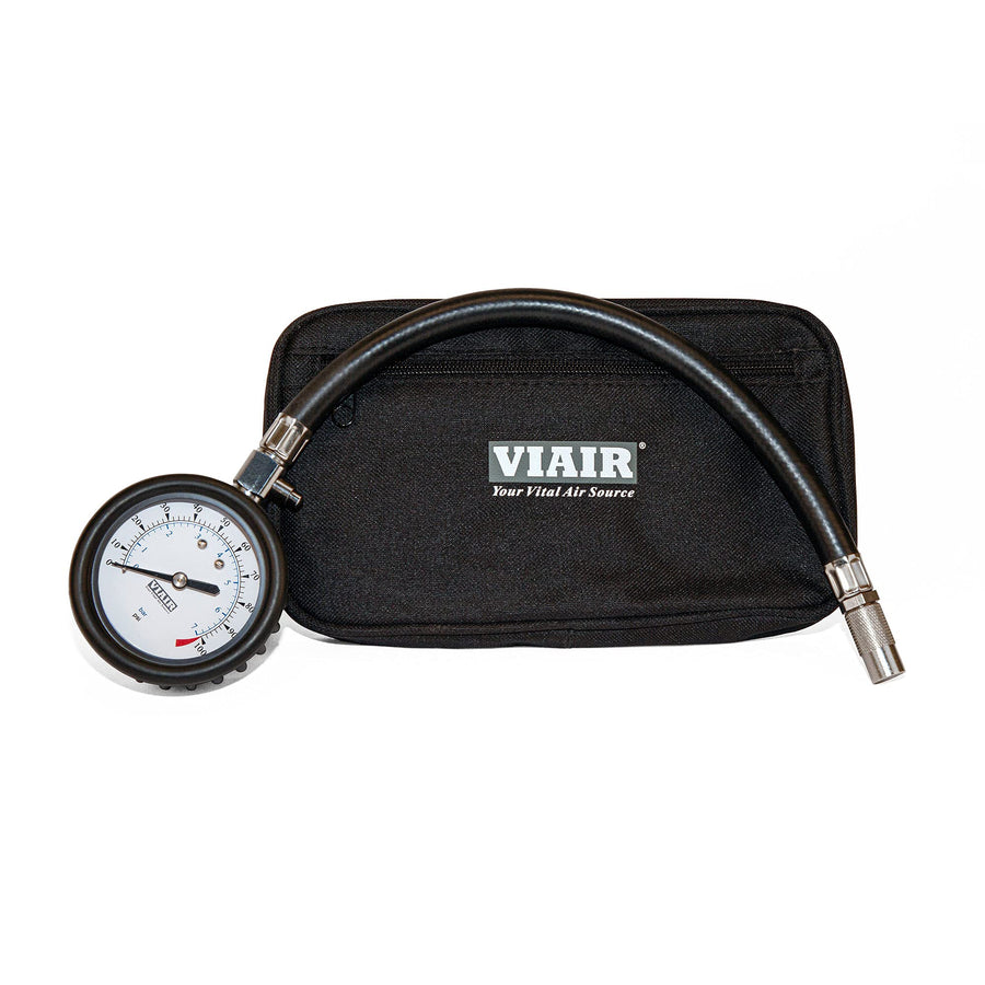 VIAIR Tire Pressure Gauge 2.5" with Hose, 0-100 PSI Range, P/N 90073