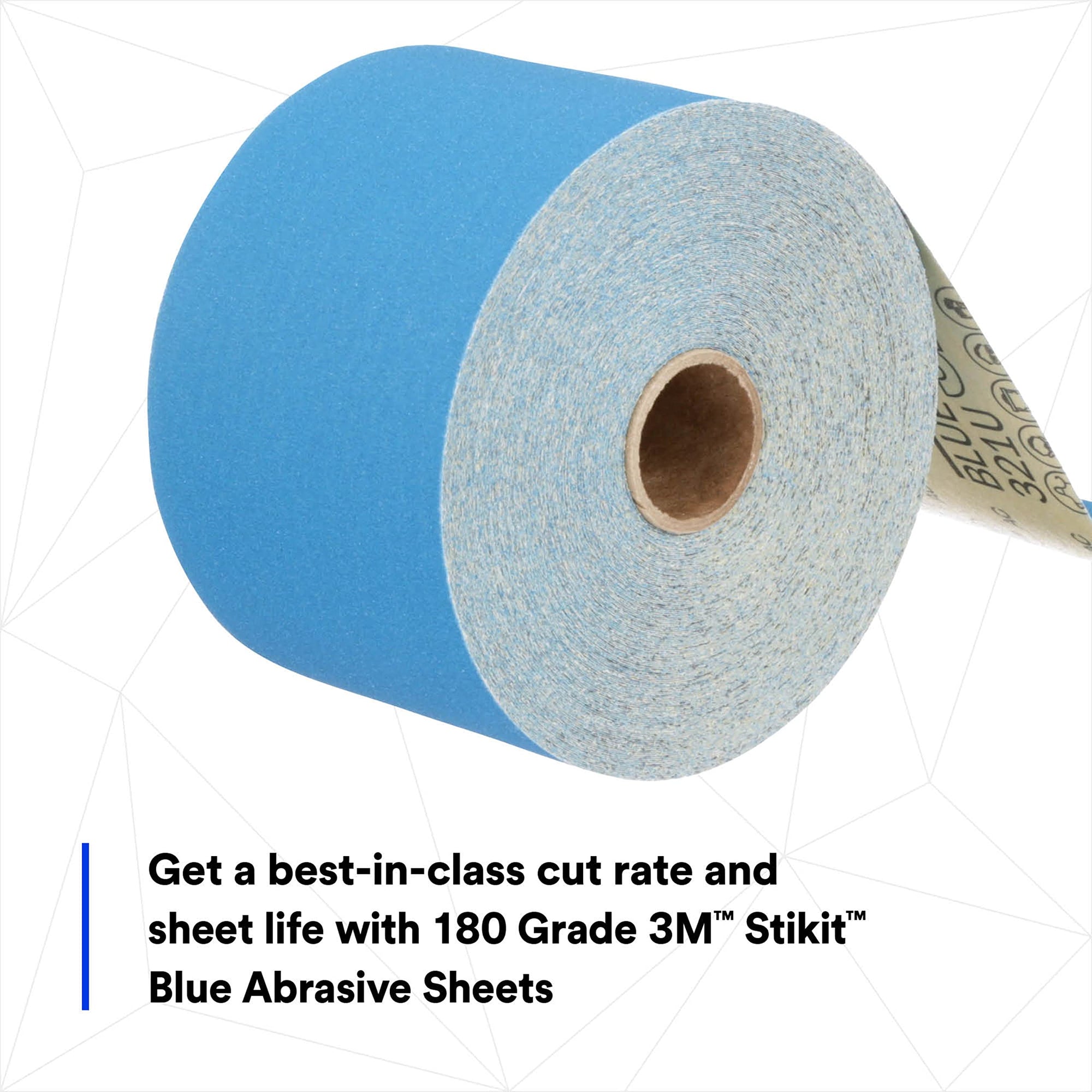 3M Blue Stikit Abrasive Sheet Roll, 36221, No Hole, 2-3/4 in x 30 yd, 180+ Grade, Automotive Sanding Roll Sandpaper for Coating Removal, Body Repair, Auto Sanding