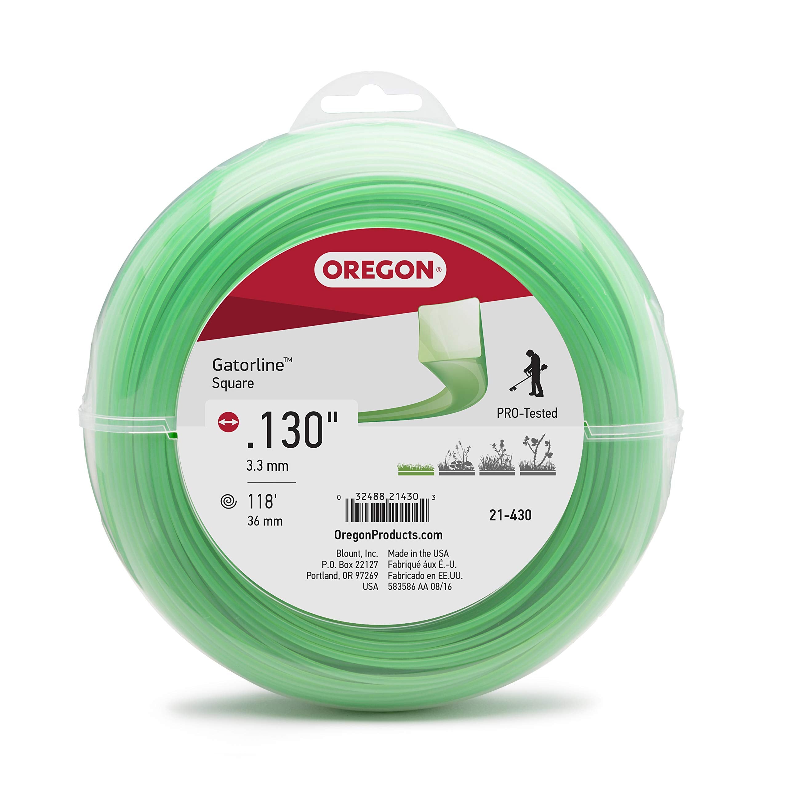 Oregon Gatorline 21-430 1-Pound Coil of .130-Inch-by-120-Feet Square String Trimmer Line