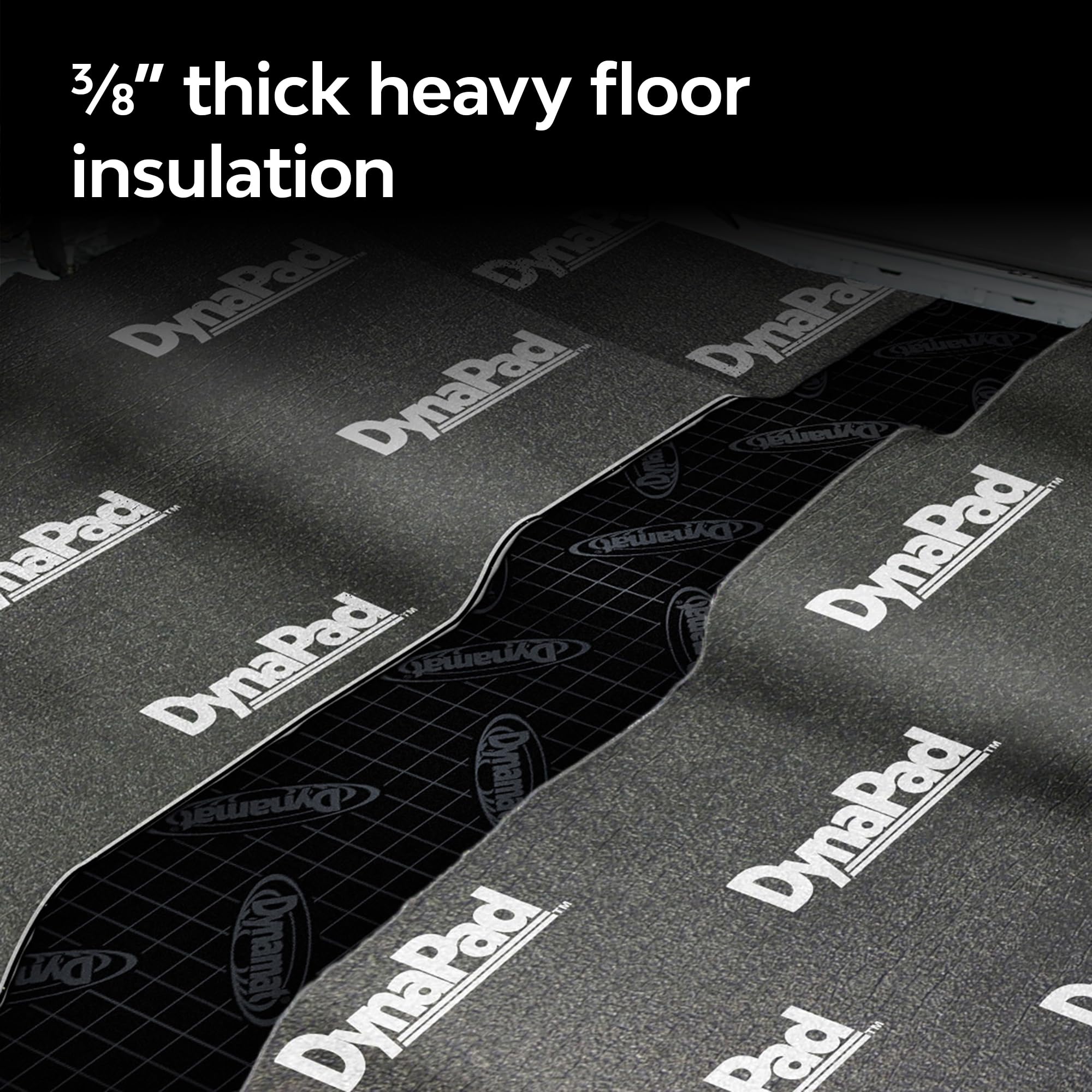 DynaPad DYNAMAT 32" x 54" x 0.452" Thick Non-Adhesive Sound Deadener, Black – Made in USA