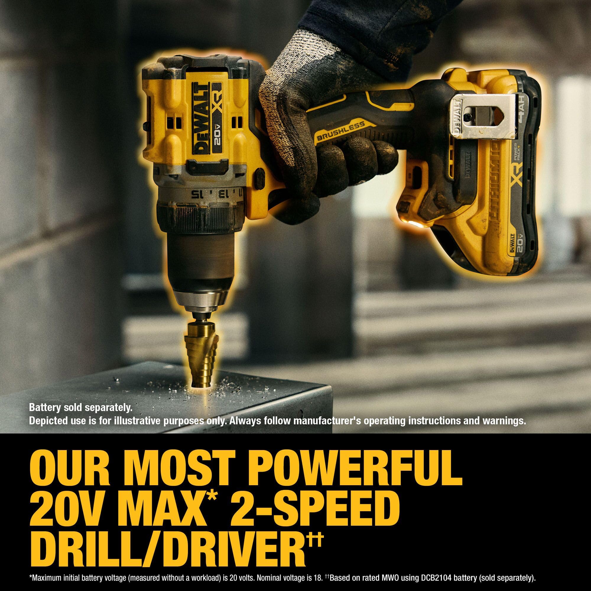 20V MAX XR DEWALT Brushless Cordless 1/2 in. Drill/Driver (Tool Only) (DCD801B)