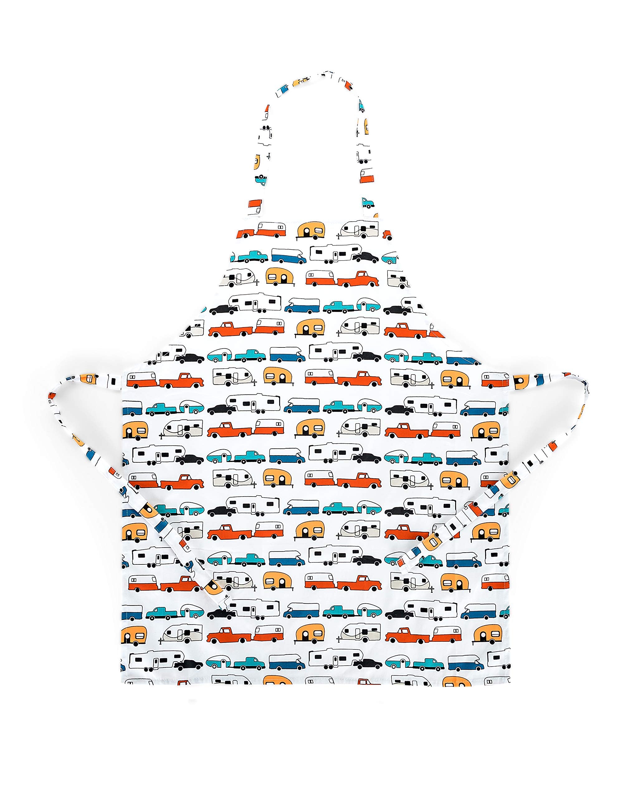 Adjustable Apron-Multi Color Retro RV Pattern, Camco Life is Better at The Campsite for Baking Cooking and Grilling (53257)