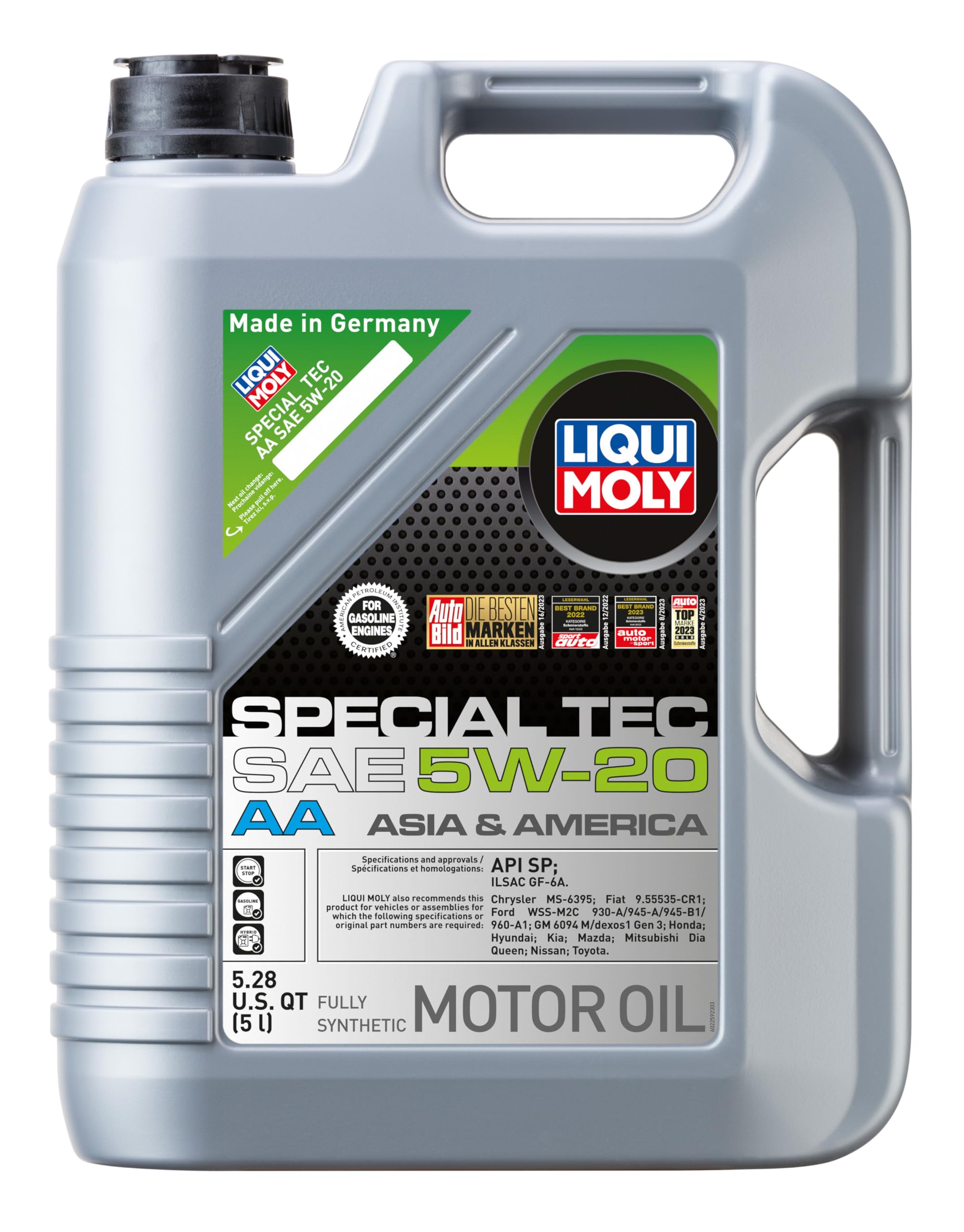 LIQUI MOLY SAE 5W-20 Special Tec AA | 5 L | Fully synthetic engine oil | SKU: 2259