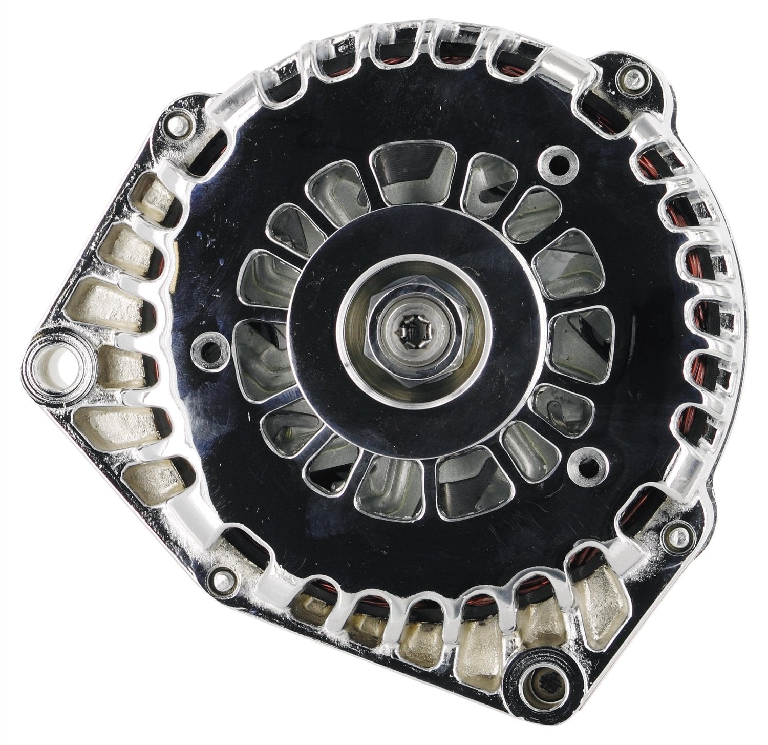 Alt GM Powermaster AD244 Chrome 180A 6 grv Pulley w/4 pin VR 1-Wire or OE Hookup