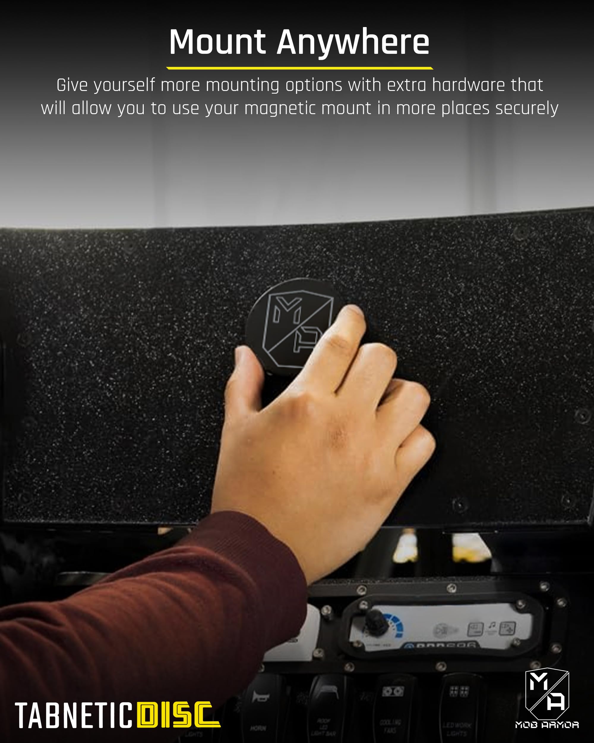 Mob Armor Accessory TabNetic Surface mounting disc, Compatible with alll Magnetic Tablet Mounts. Includes Two Large mounting disc with Adhesive.