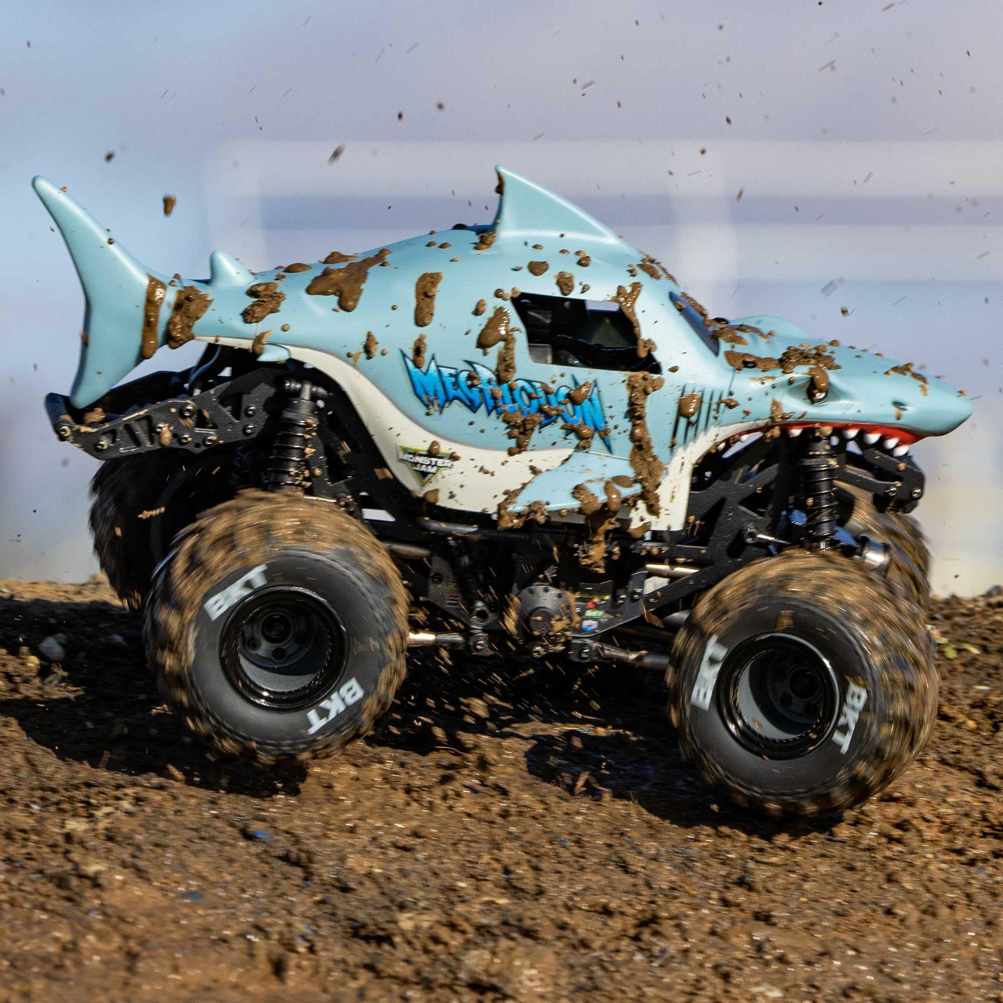 Losi 1/18 Mini Megalodon LMT 2S 4X4 RTR Brushed Monster Truck Battery & Charger Included Blue LOS01026T3