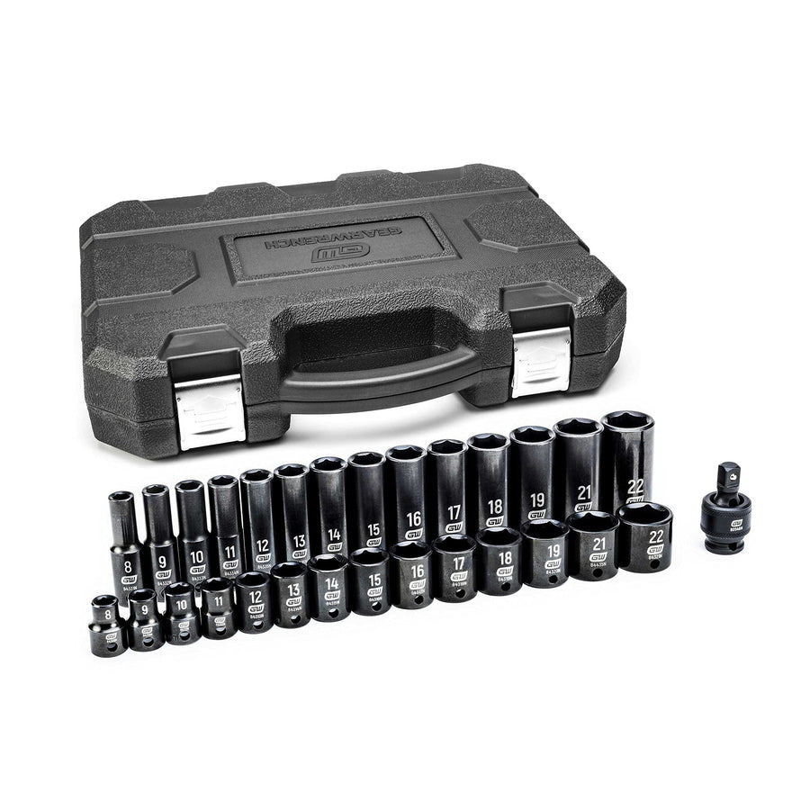 3/8" Drive GEARWRENCH 29 Pc. Impact Socket Set, Standard & Deep, Metric - 84925N