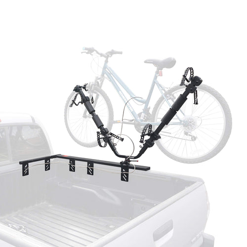 Let's Go Aero Half Nelson Channel, Truck Bed Mount 2-Bike V-Rack Carrier for Toyota Deck Rail, Nissan Utili-Track, & Jeep Trail Rail Management Systems