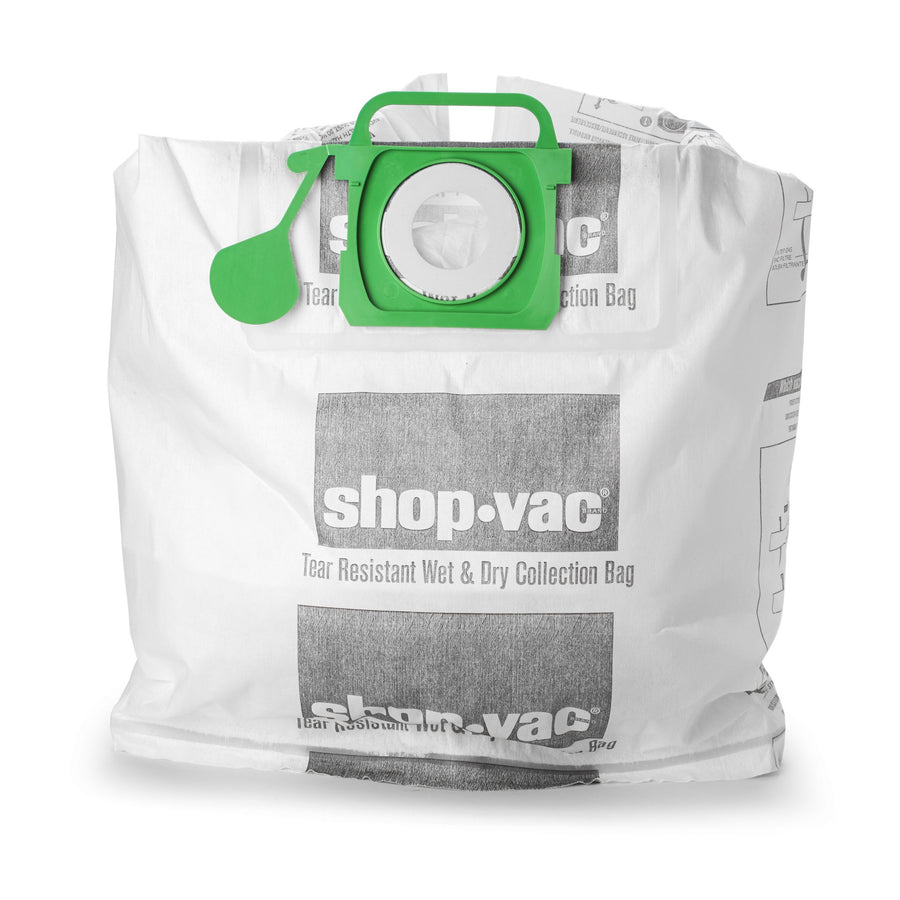 Wet/Dry Shop-Vac 9021533 Genuine Tear Resistant Collection Filter Bags, 5-10 gallon, White