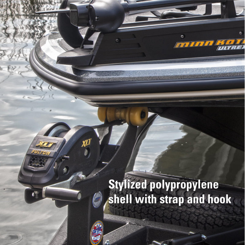 Fulton XLT 142314 Boat Trailer Winch with 20 Foot Winch Strap with Hook, 1,800 lbs. Capacity, Single-Speed Hand Crank Winch, Solid Drum Gear System