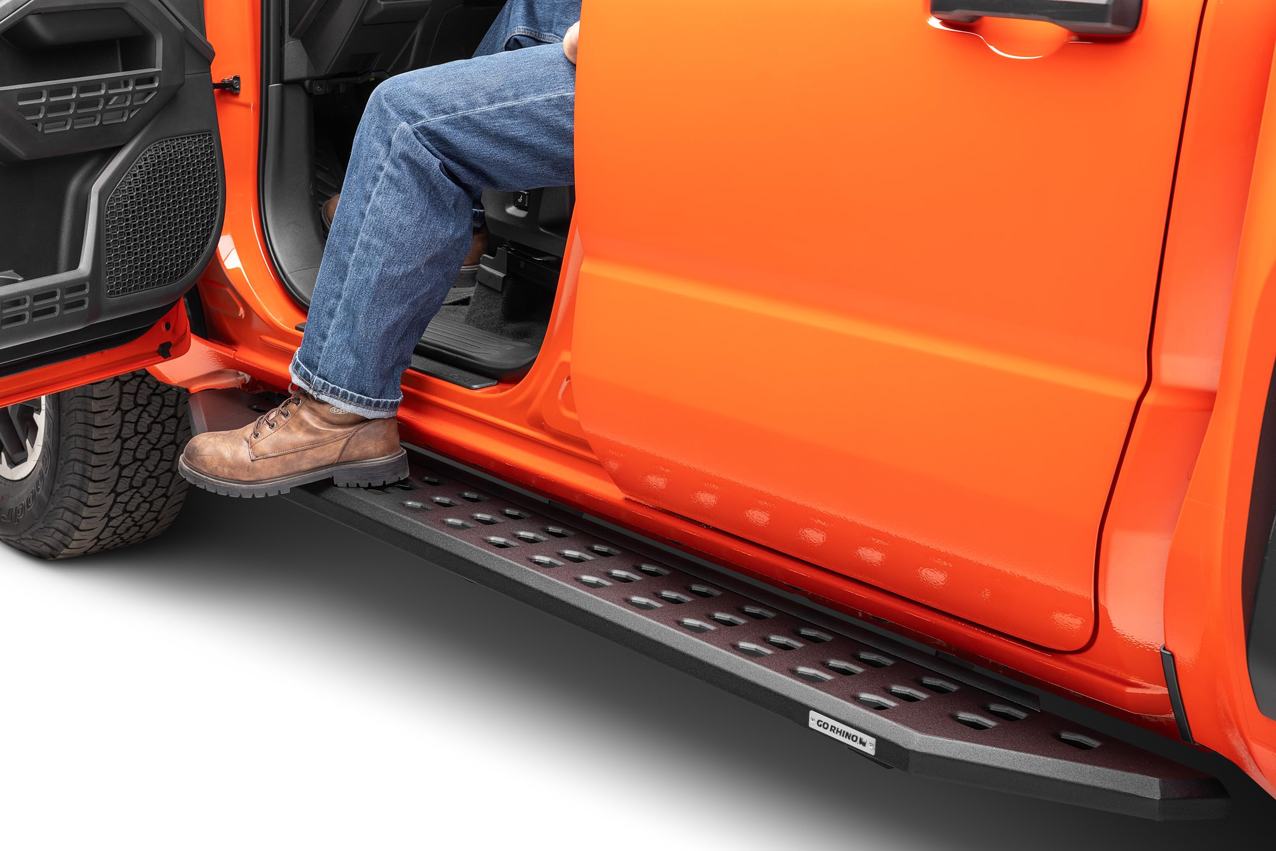 Go Rhino Running Boards & Brackets RB20 | Cab Length, Galvanized Steel, Textured Black | 69443280PC | Fits 2024 Toyota Tacoma Double Cab