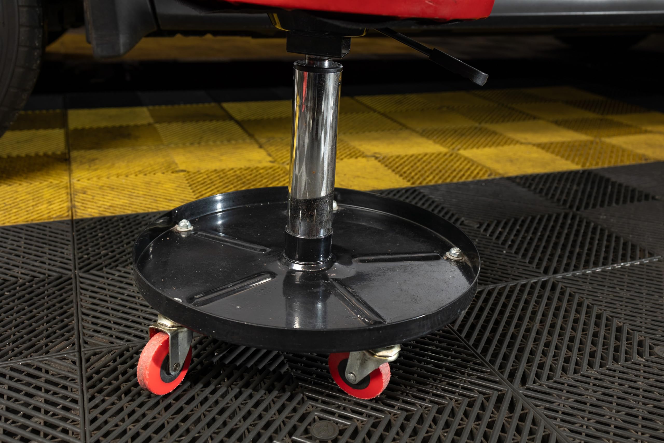Maxshine Adjustable Universal Mechanic Rolling Creeper Seat | Pneumatic Height-Adjustable Detailer Chair with 360° Swivel Casters & Tool Tray | Creeper Stool for Car Detailing, Garage & Shop